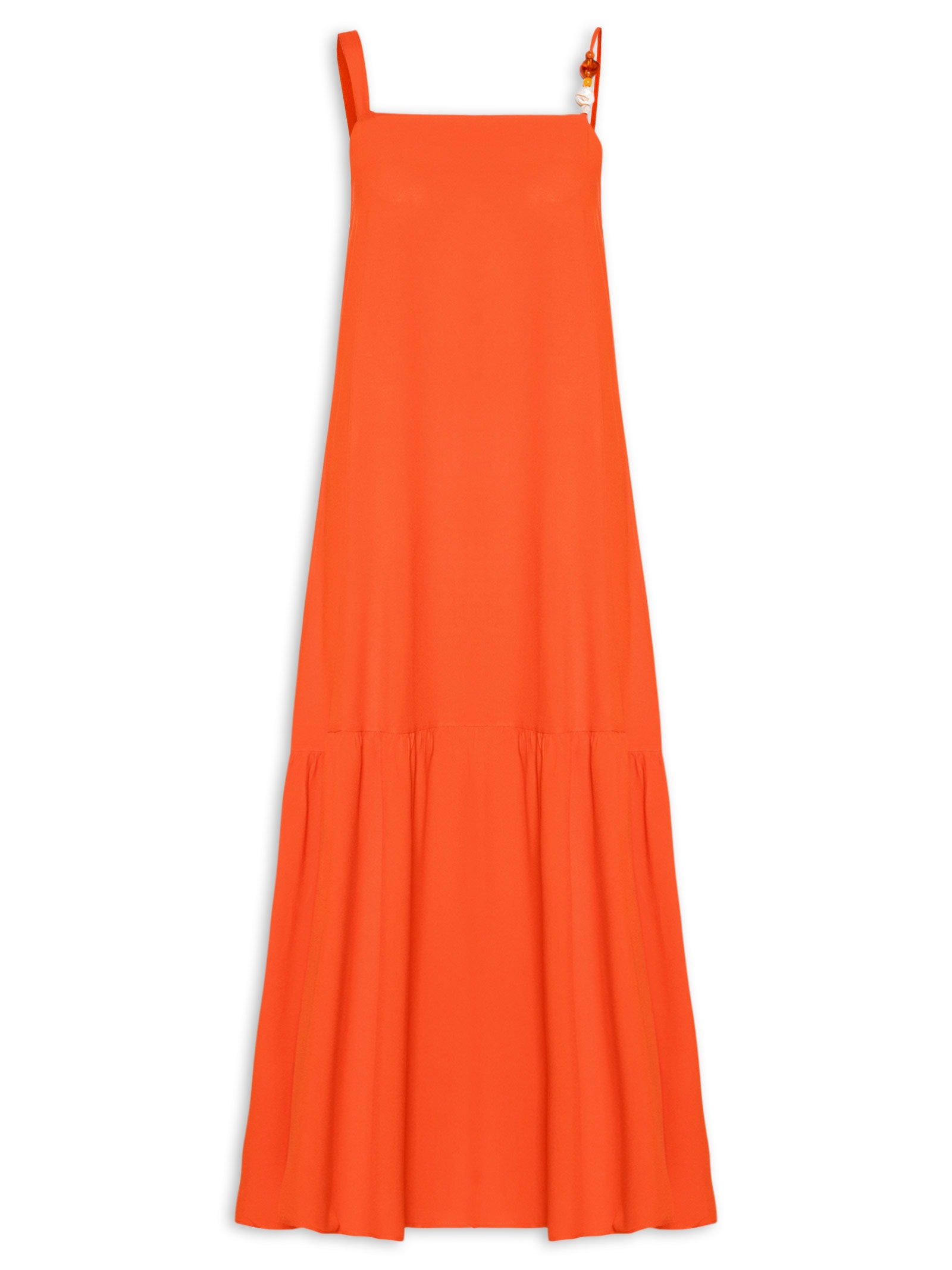 Vestido Longo Marias Detalhe Alcinha Laranja Basiq
