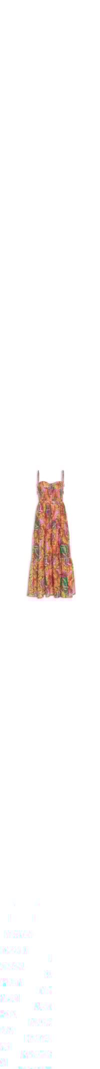 Vestido Longo Marias Primavera Artesanal - Laranja