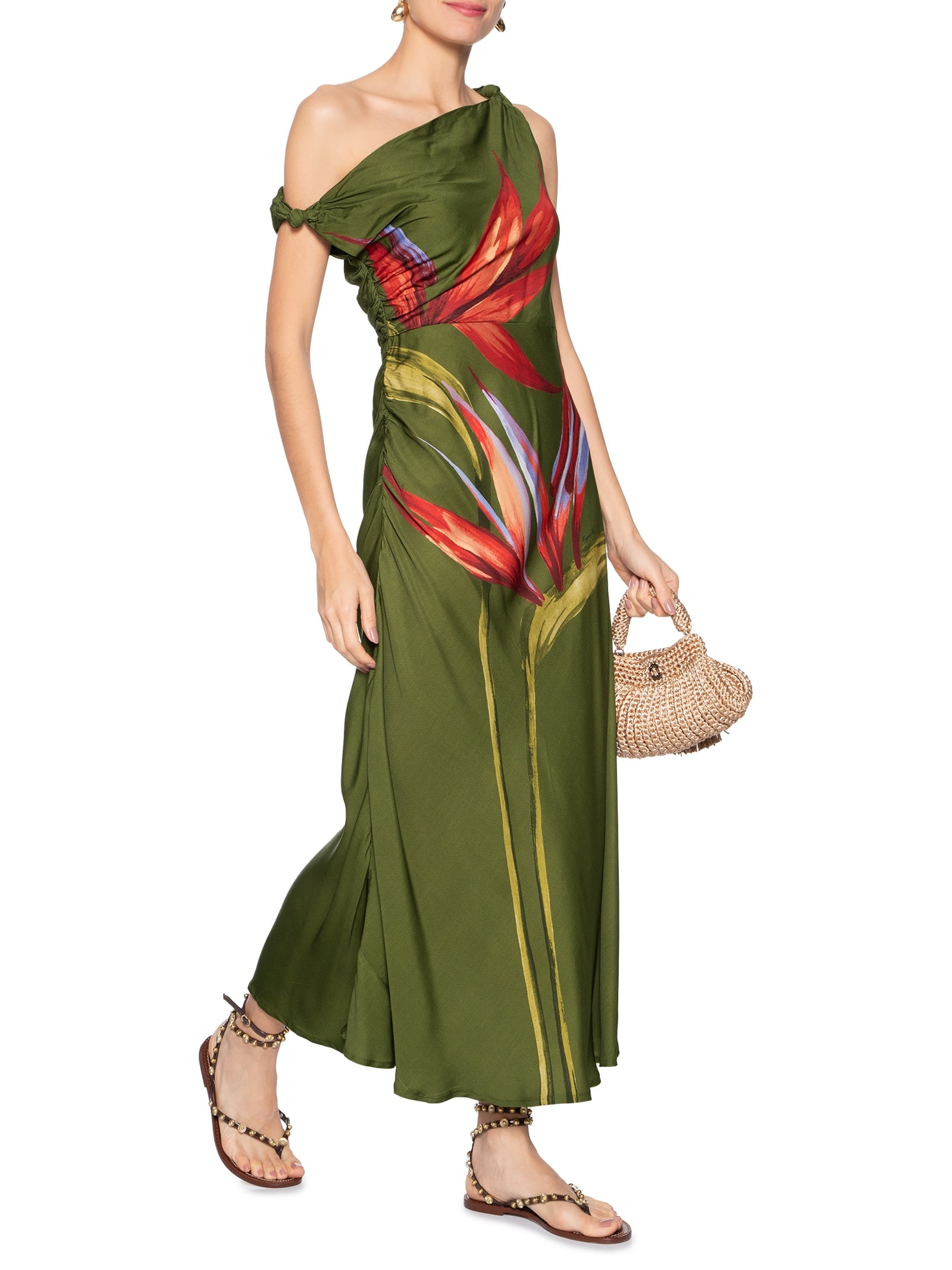 Vestido Longo Maxi Estrelica Verde Farm