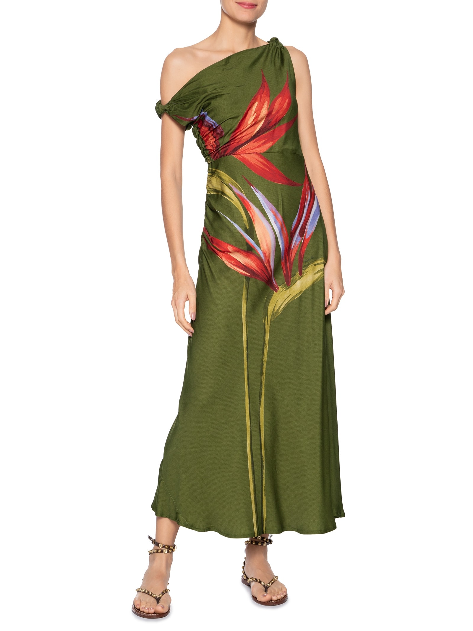 Vestido Longo Maxi Estrelica Verde Farm