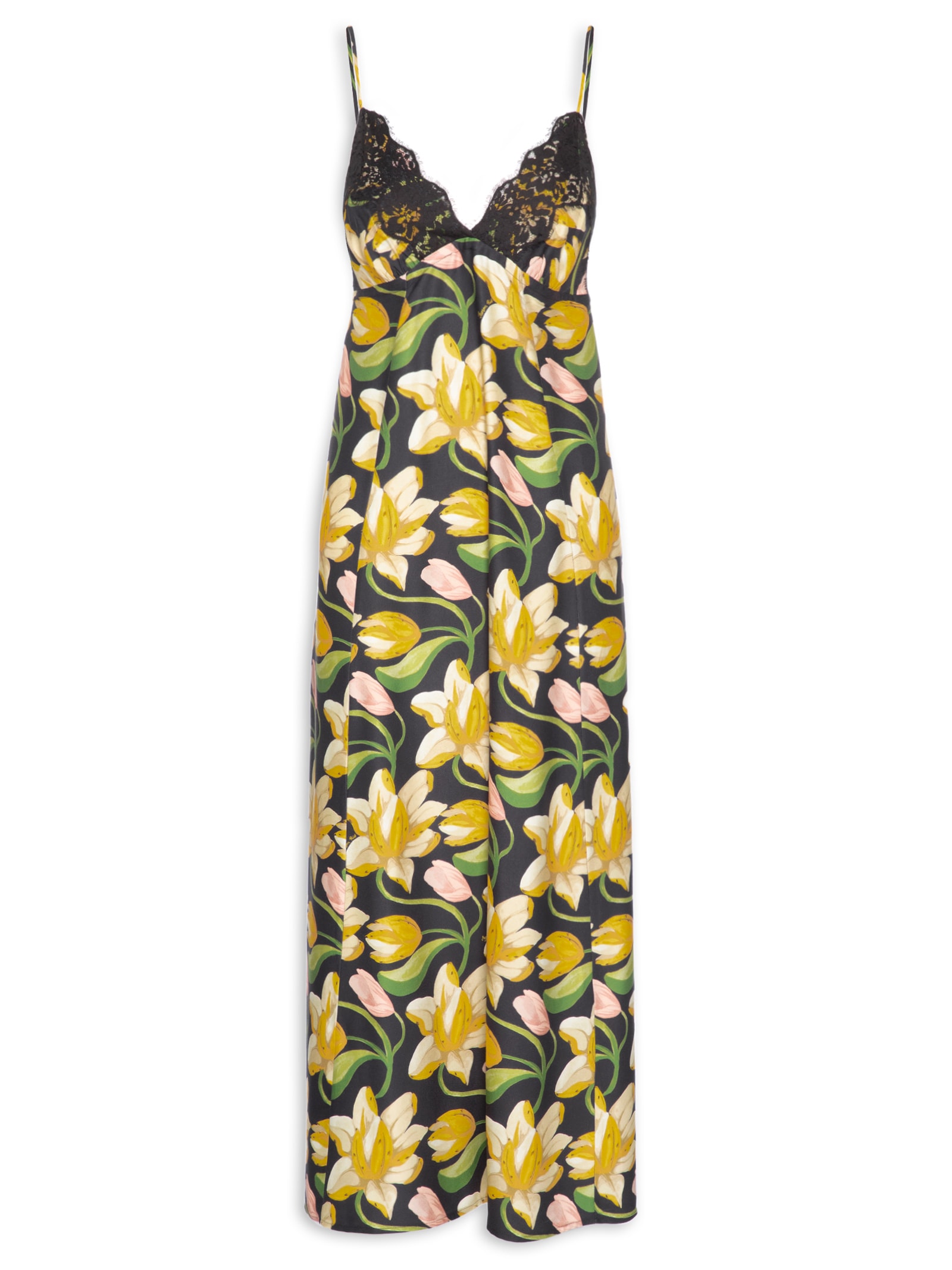 Vestido Longo Nana Preto Farm