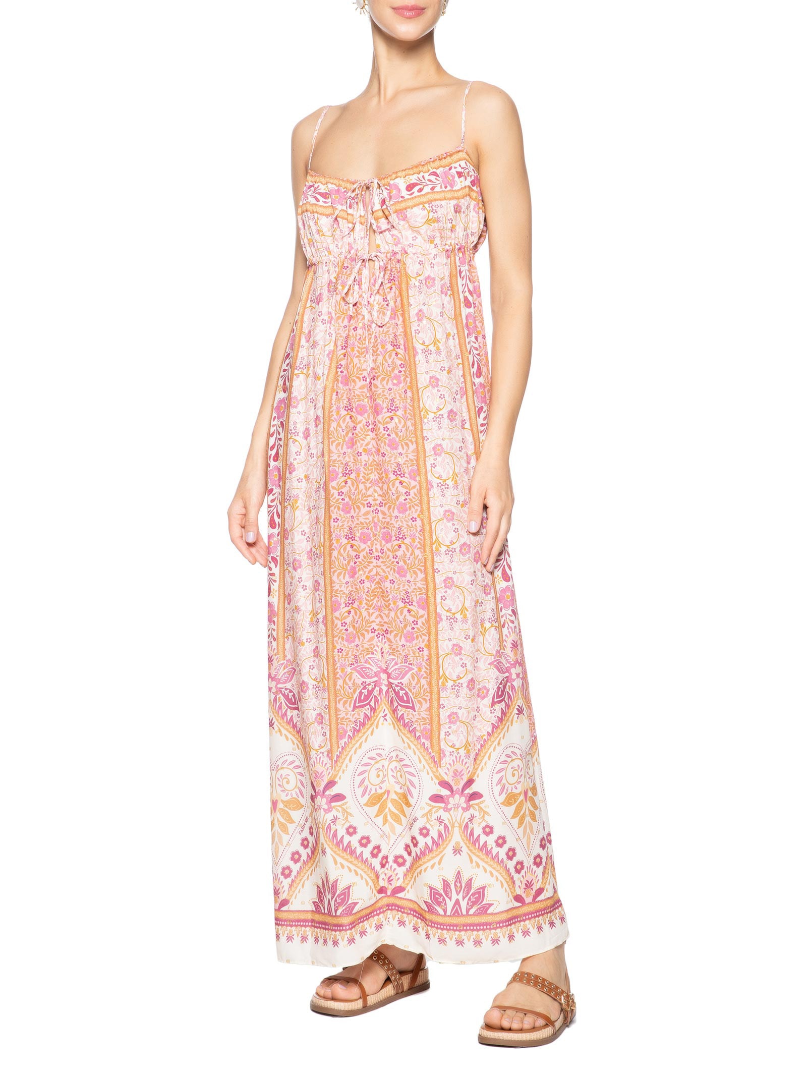 Vestido Longo No Meu Jardim Rosa Farm