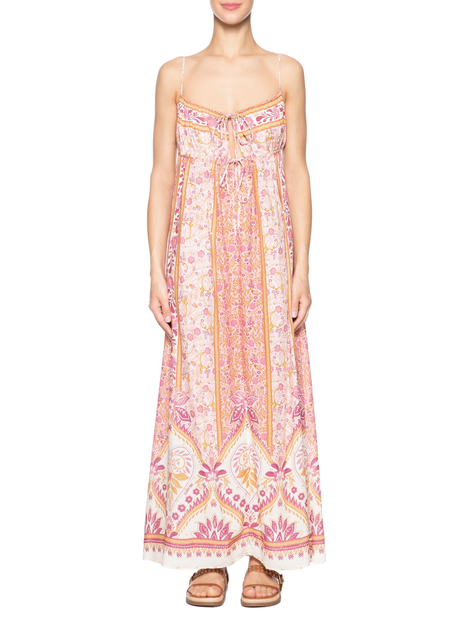 Vestido Longo No Meu Jardim Rosa Farm