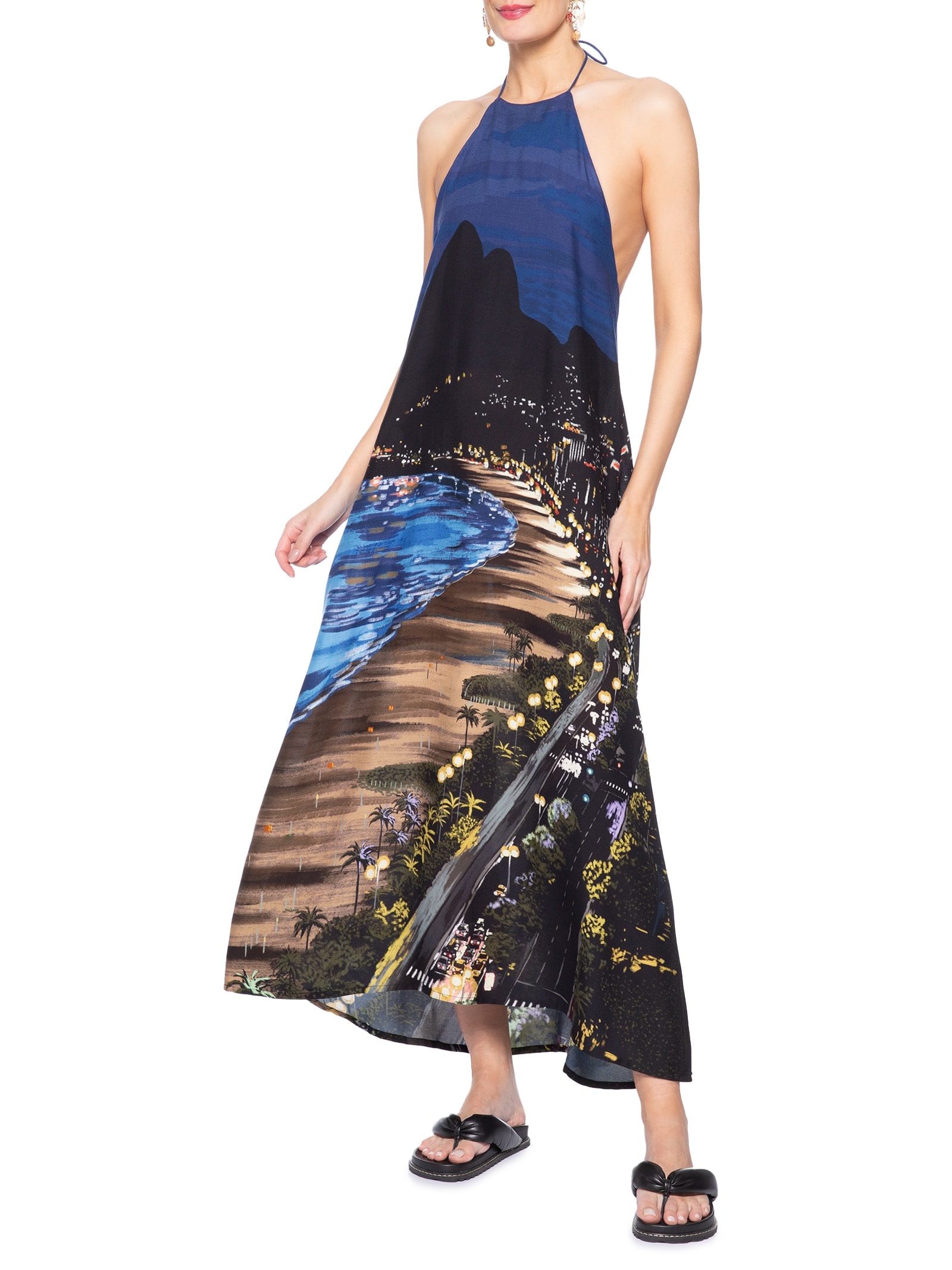 Vestido Longo Noite Carioca Preto Farm