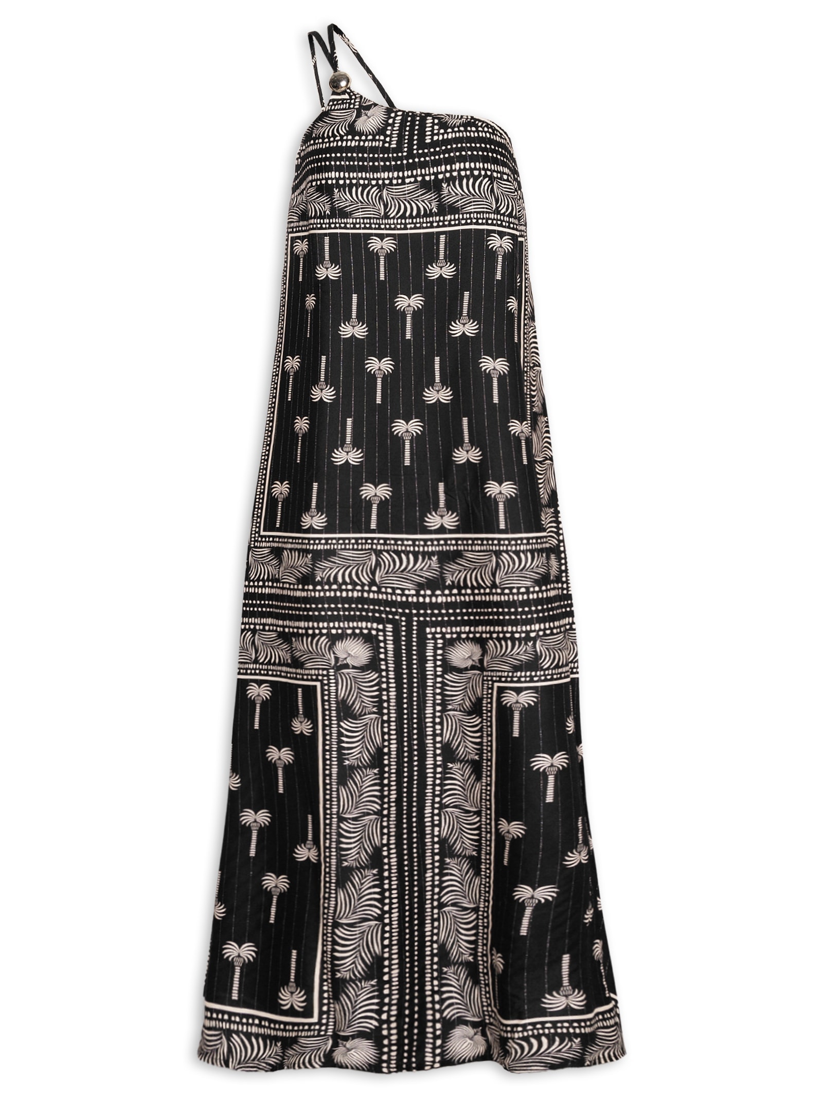 Vestido Longo Ombro Só Detalhe Passador Preto Cacay