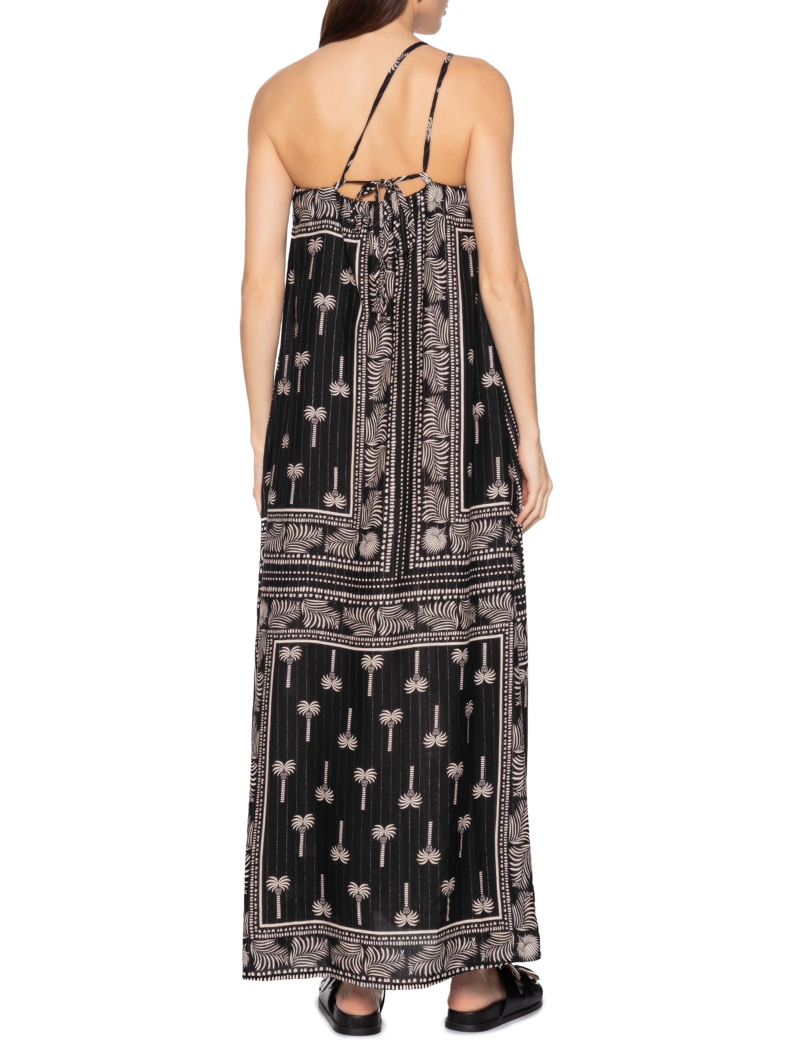 Vestido Longo Ombro Só Detalhe Passador Preto Cacay