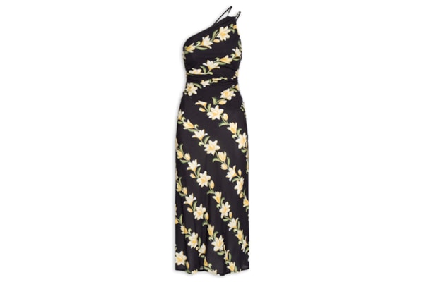 Vestido Longo Ombro Só Listra Nana - Preto