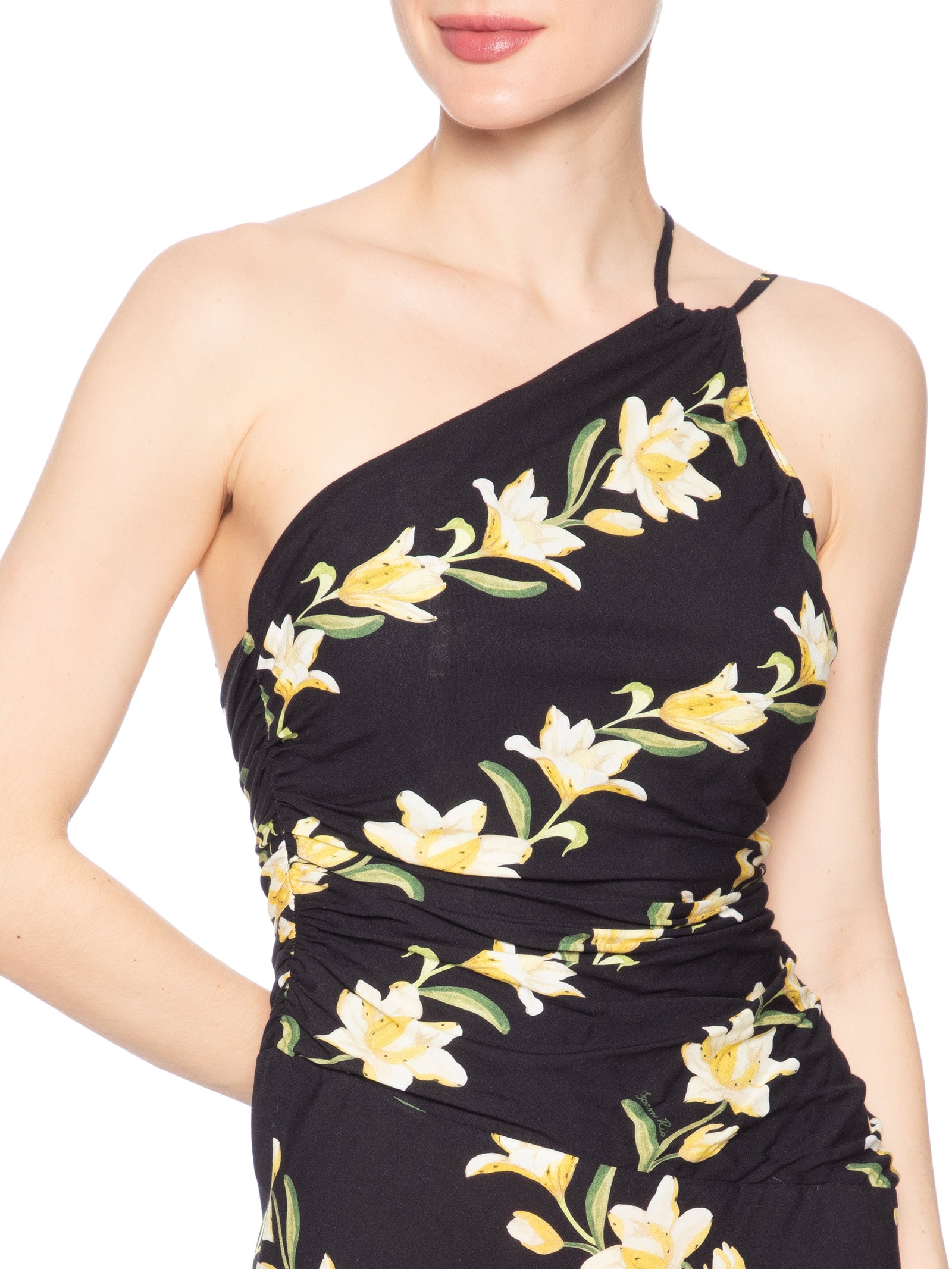 Vestido Longo Ombro Só Listra Nana Preto Farm