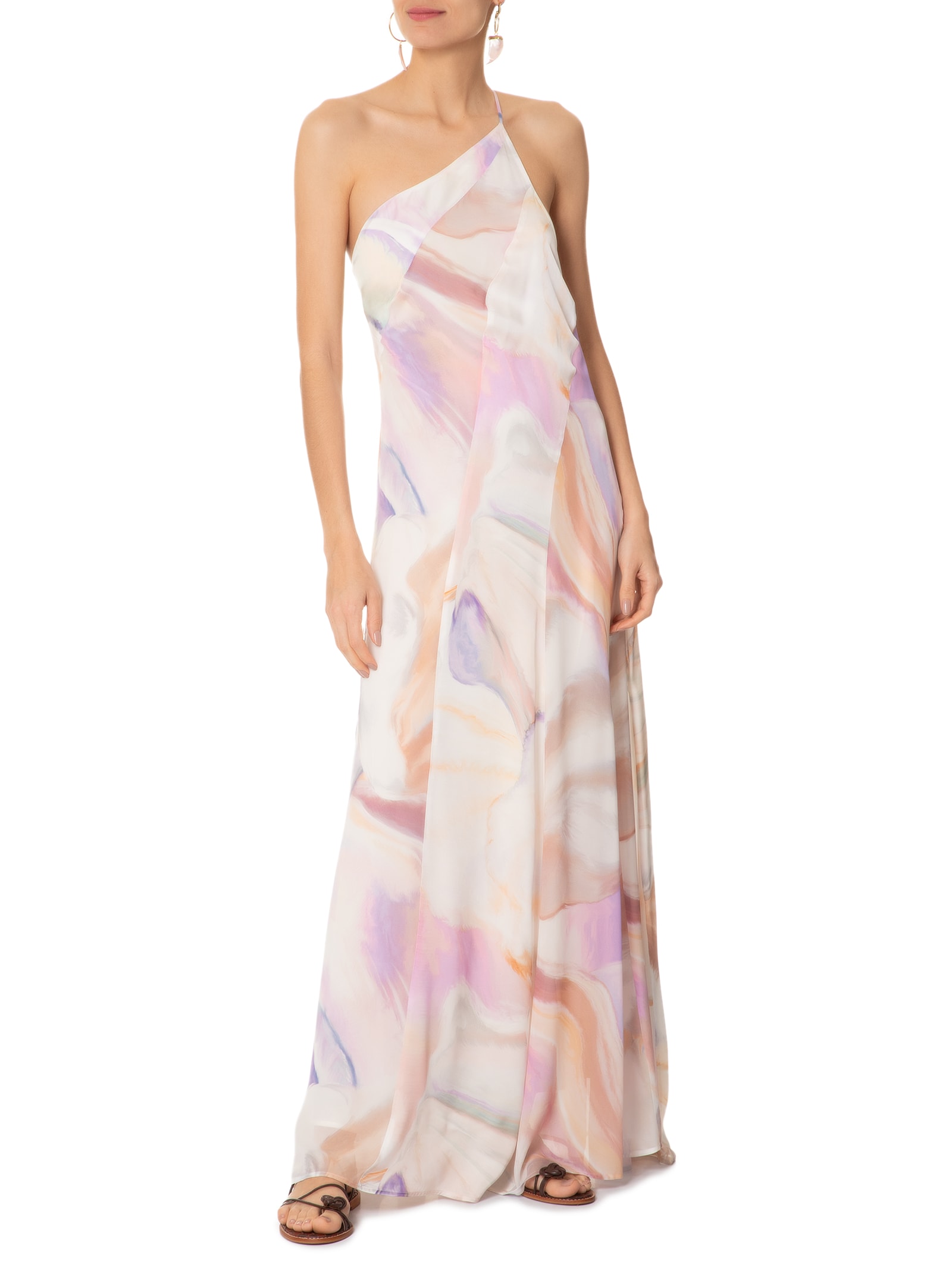 Vestido Longo Ombro Só Maxi Pérola Off White Farm