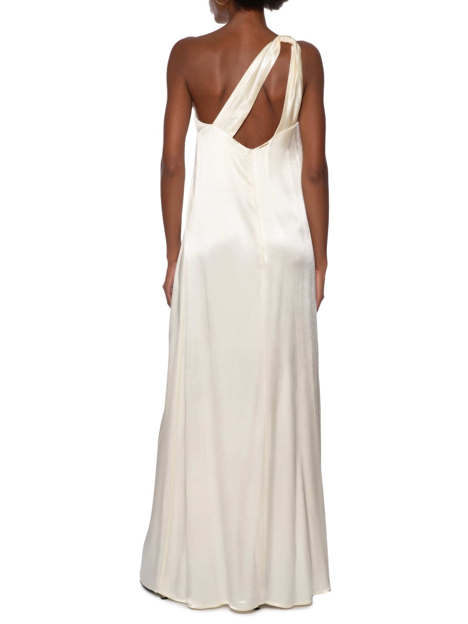 Vestido Longo Ombro Único Branco Lança Perfume