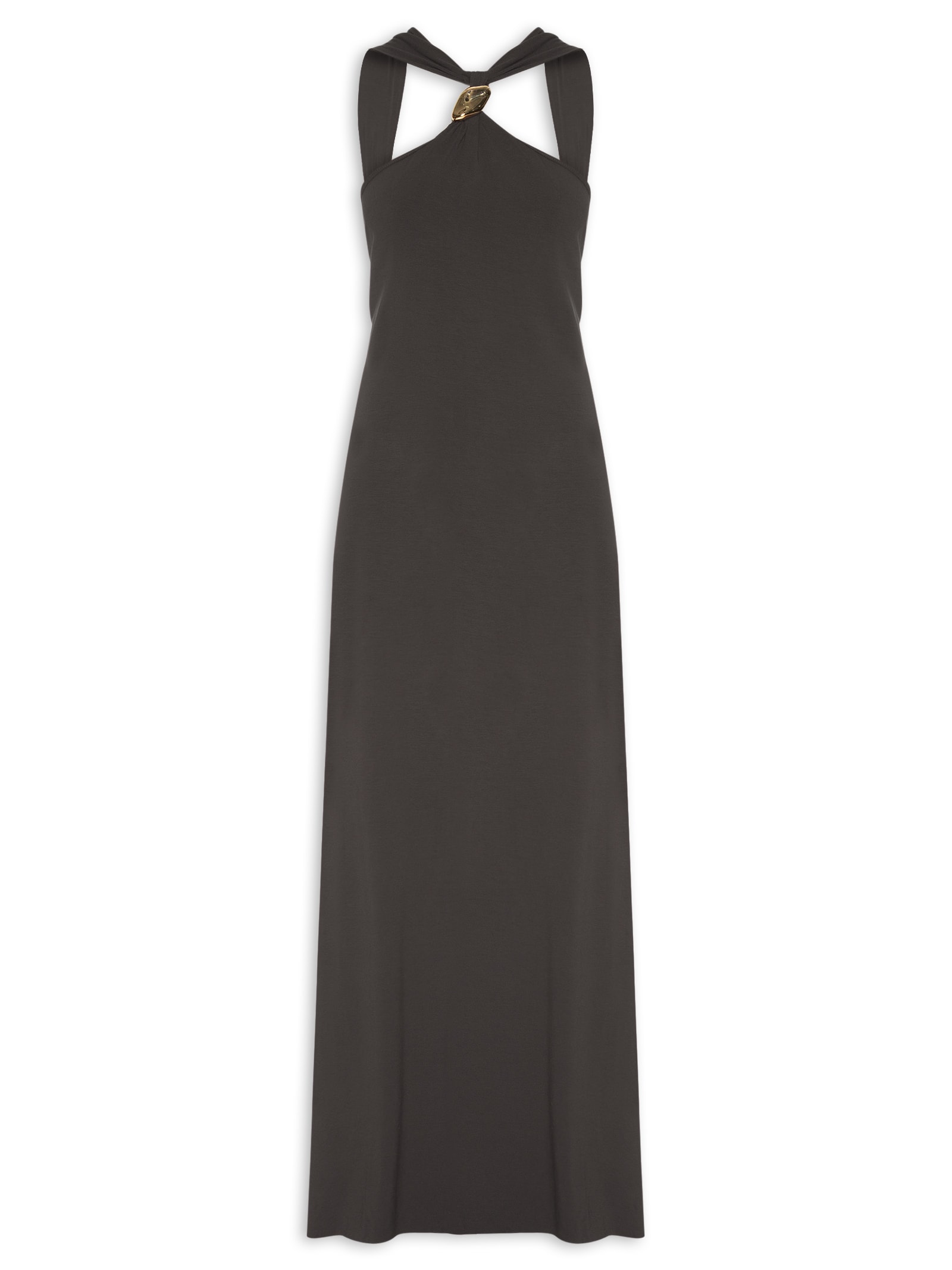 Vestido Longo Ombro Único Marrom Lança Perfume