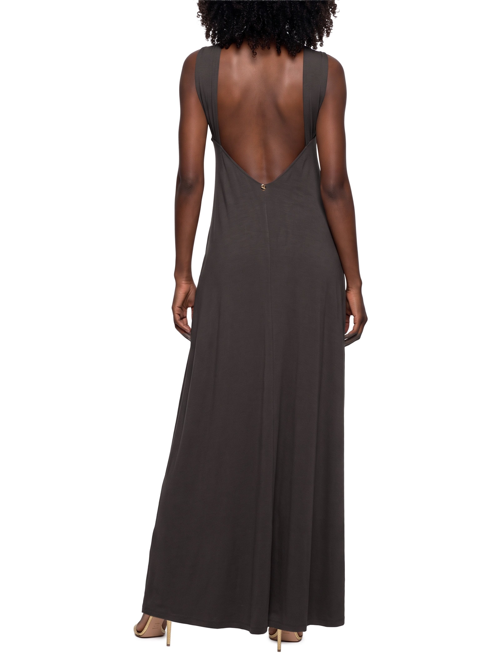 Vestido Longo Ombro Único Marrom Lança Perfume