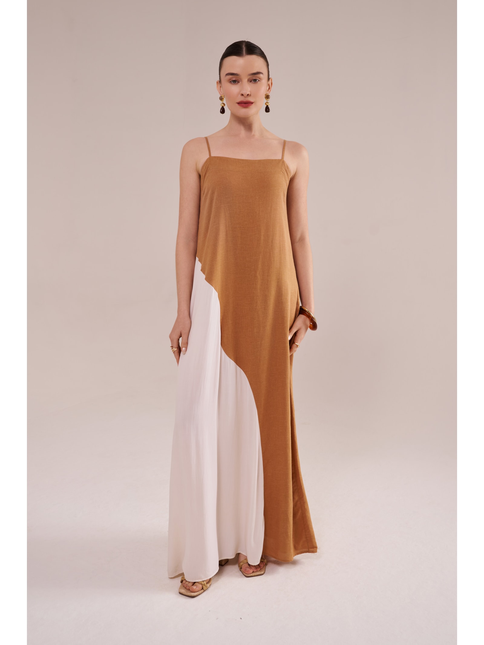 vestido longo organic palha Suntime