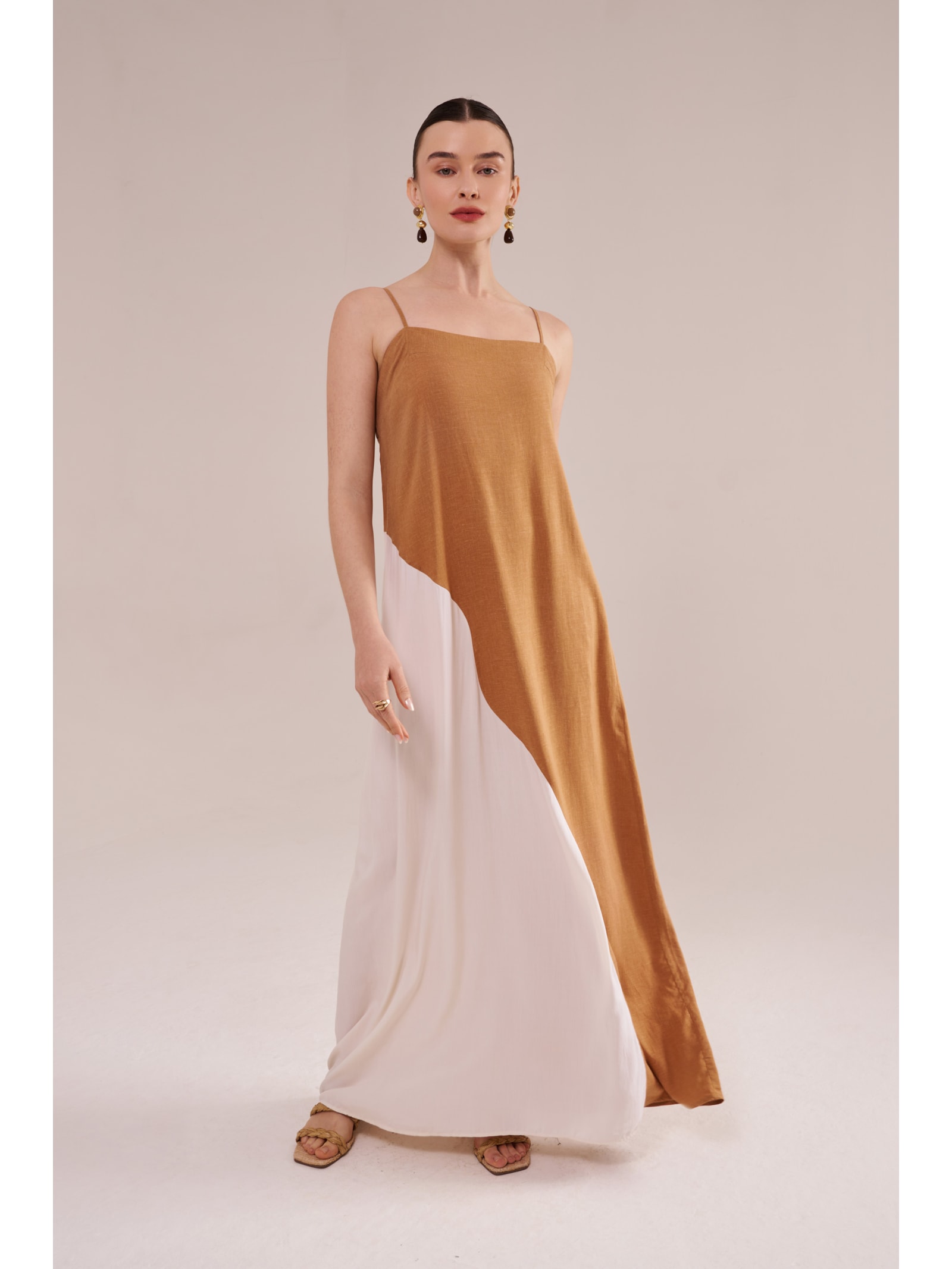 vestido longo organic palha Suntime