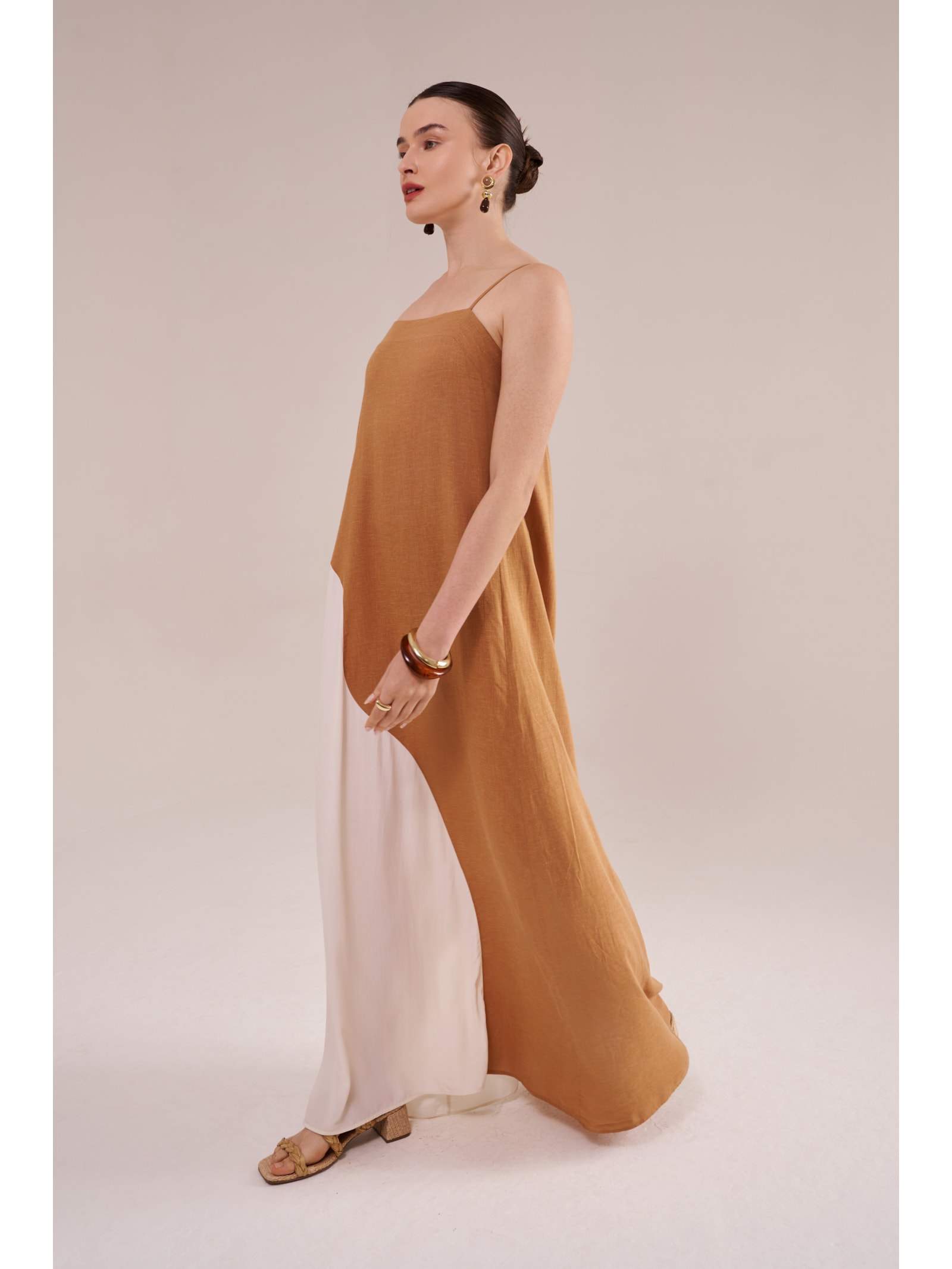 vestido longo organic palha Suntime