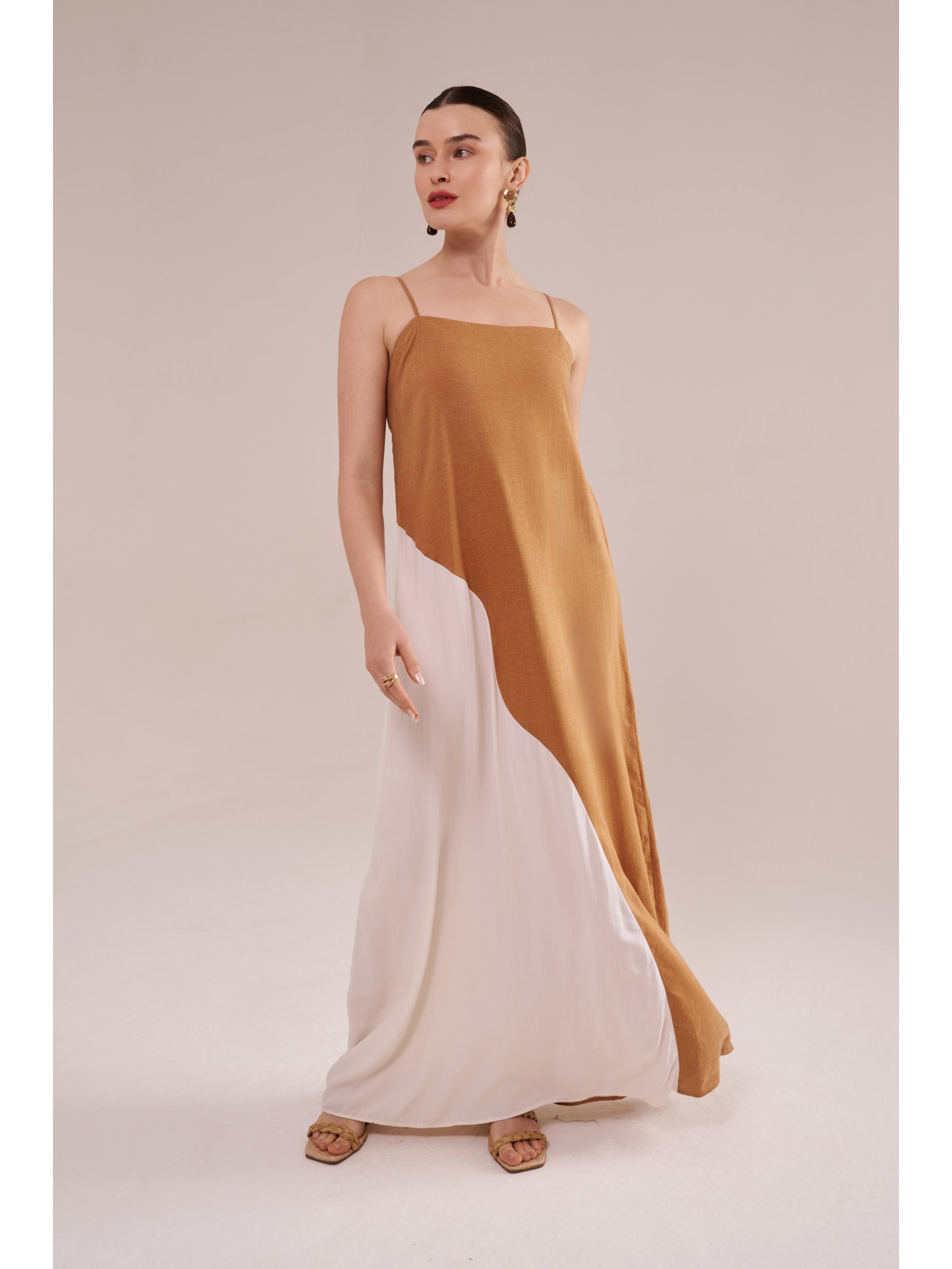 vestido longo organic palha Suntime