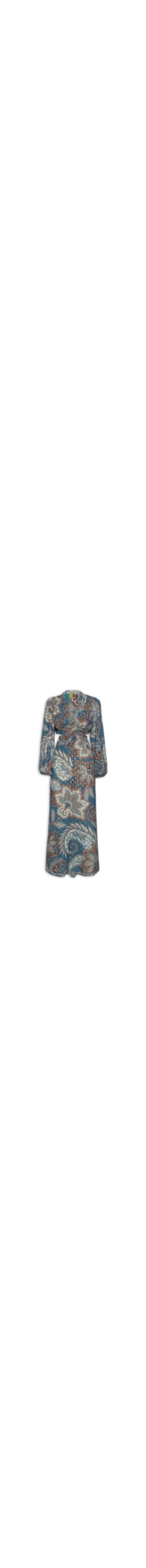 Vestido Longo Paisley - Azul