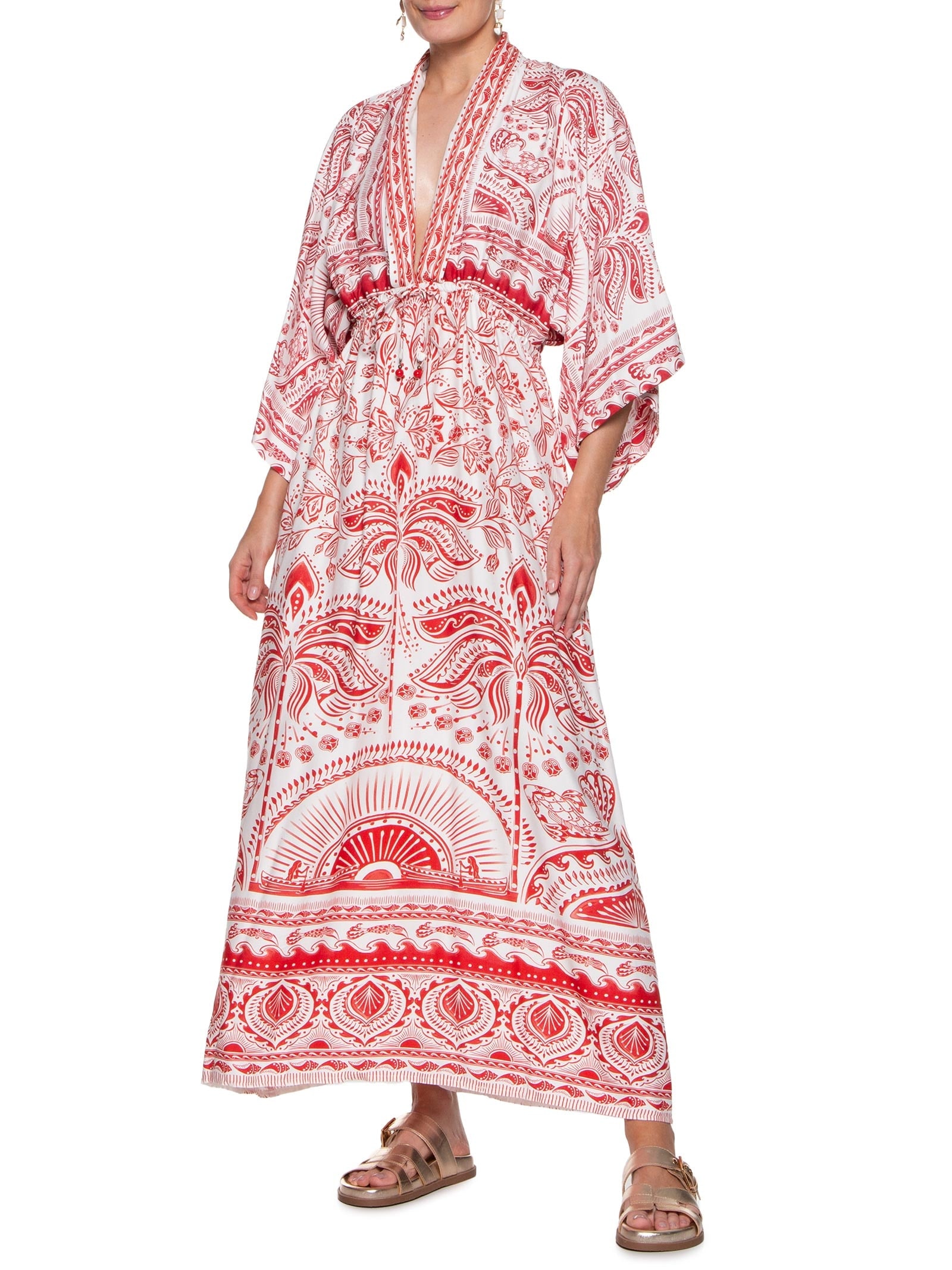 Vestido Longo Passeio De Rio Vermelho Farm