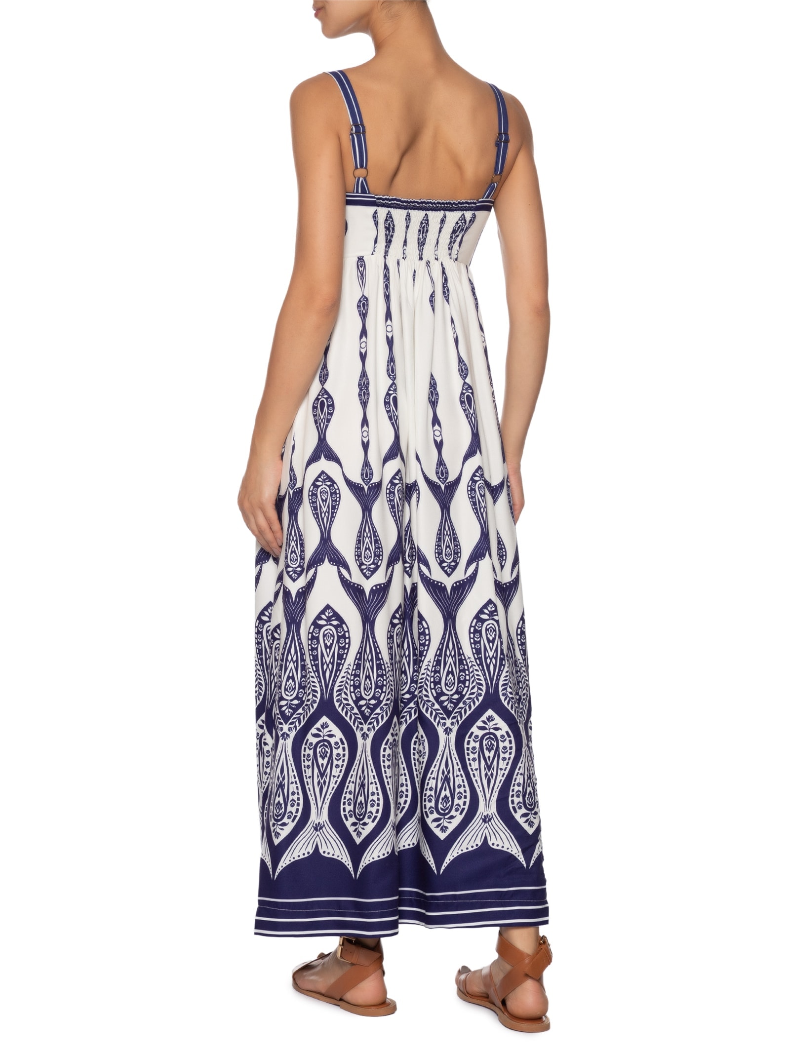 Vestido Longo Peixe Correnteza Branco Farm