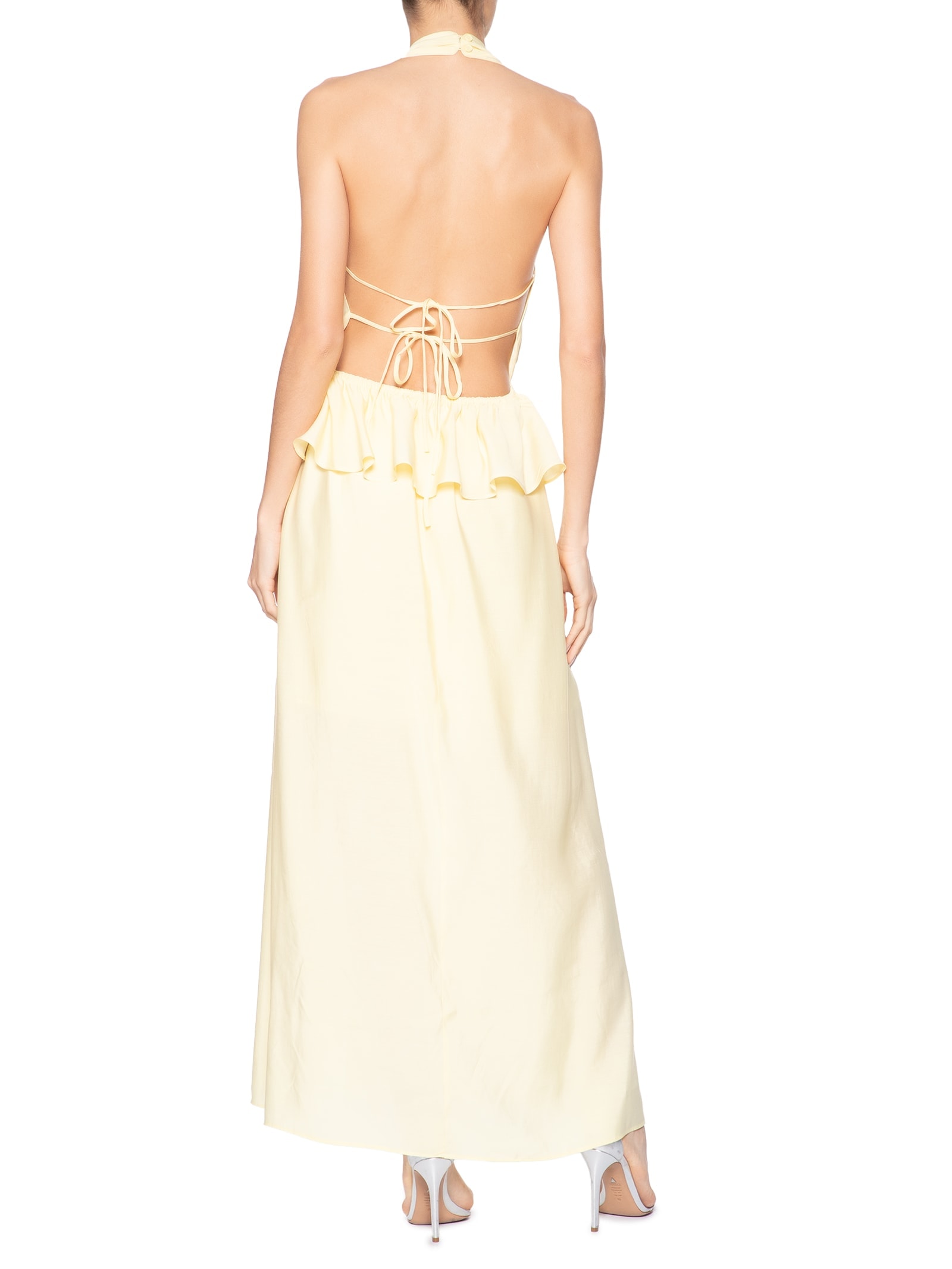 Vestido Longo Peplum Amarelo Market 33