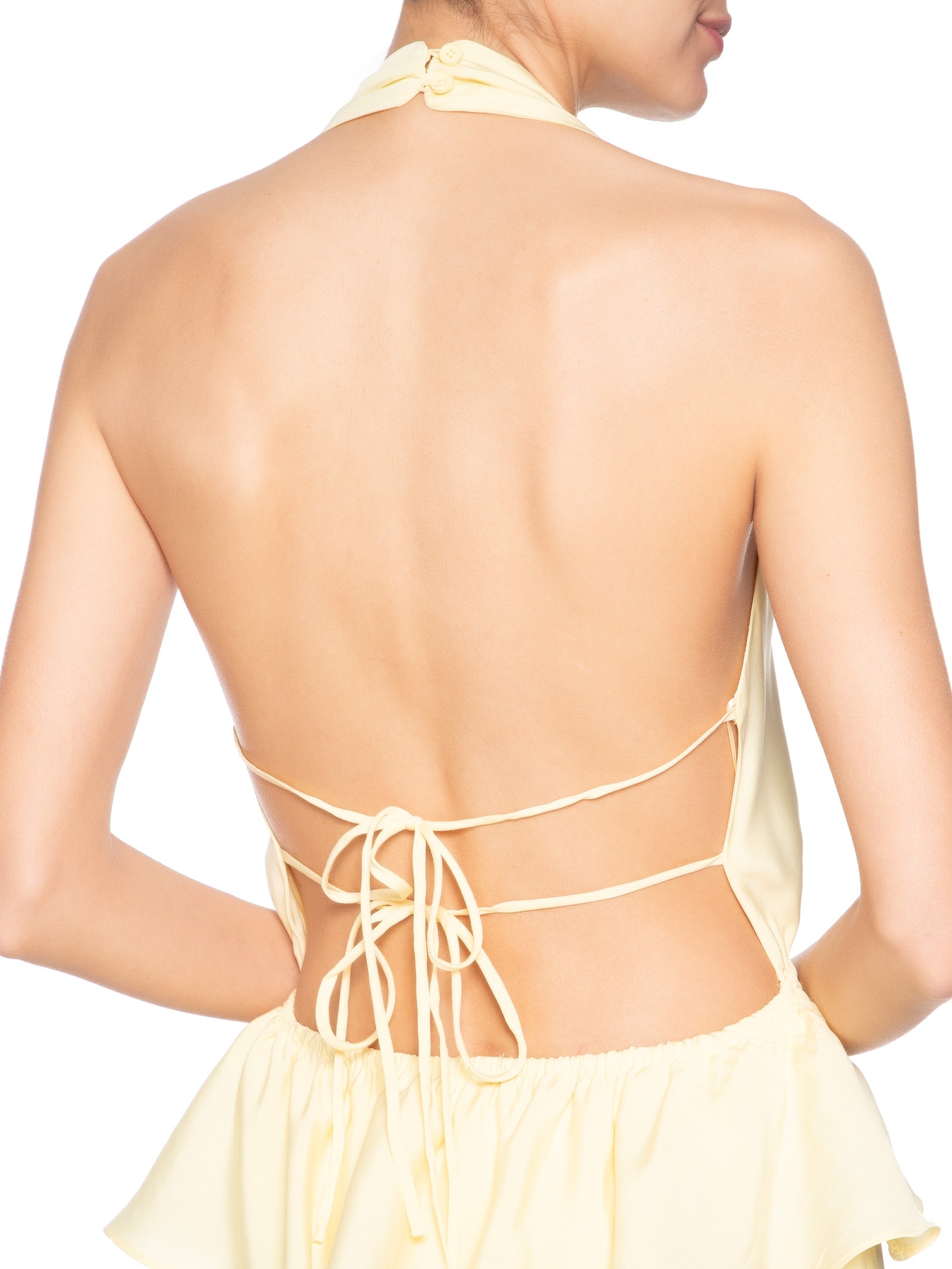 Vestido Longo Peplum Amarelo Market 33