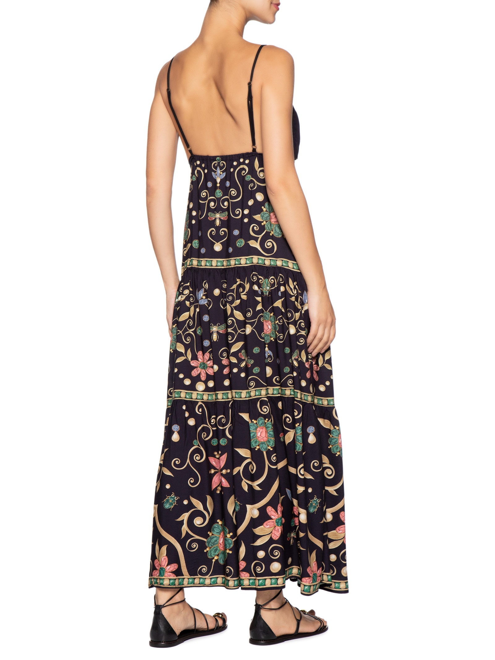 Vestido Longo Petra Preto Farm
