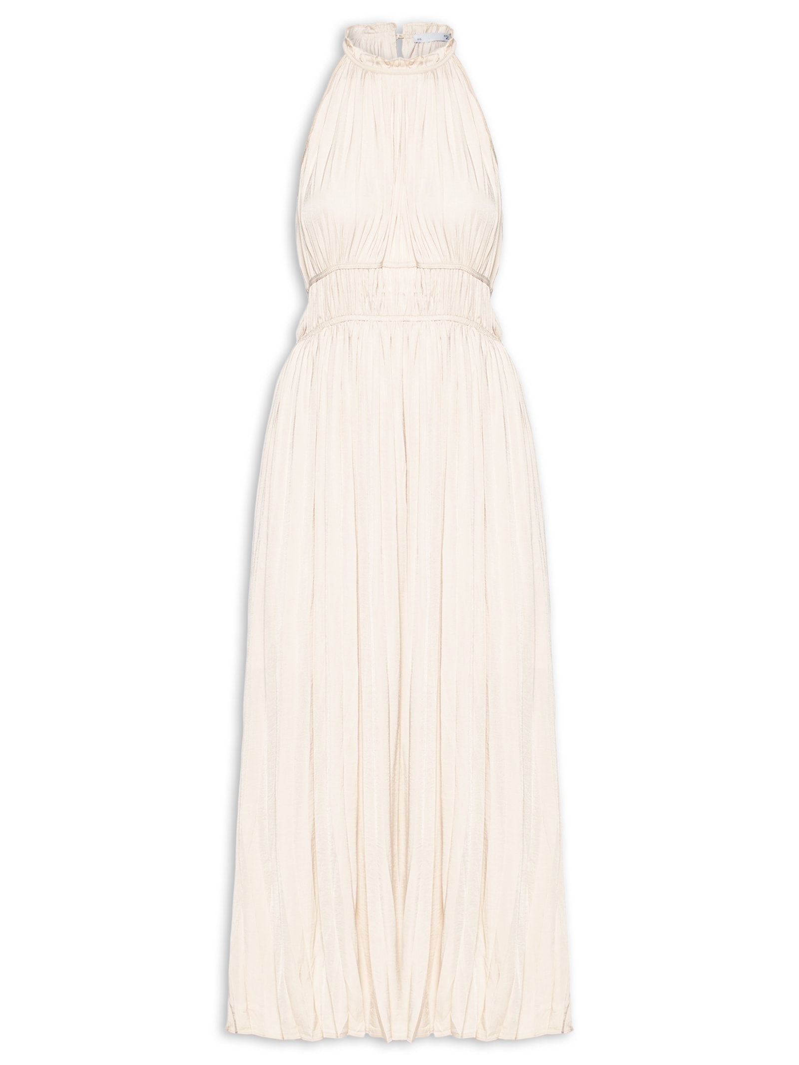 Vestido Longo Plissado Bege '2Essential