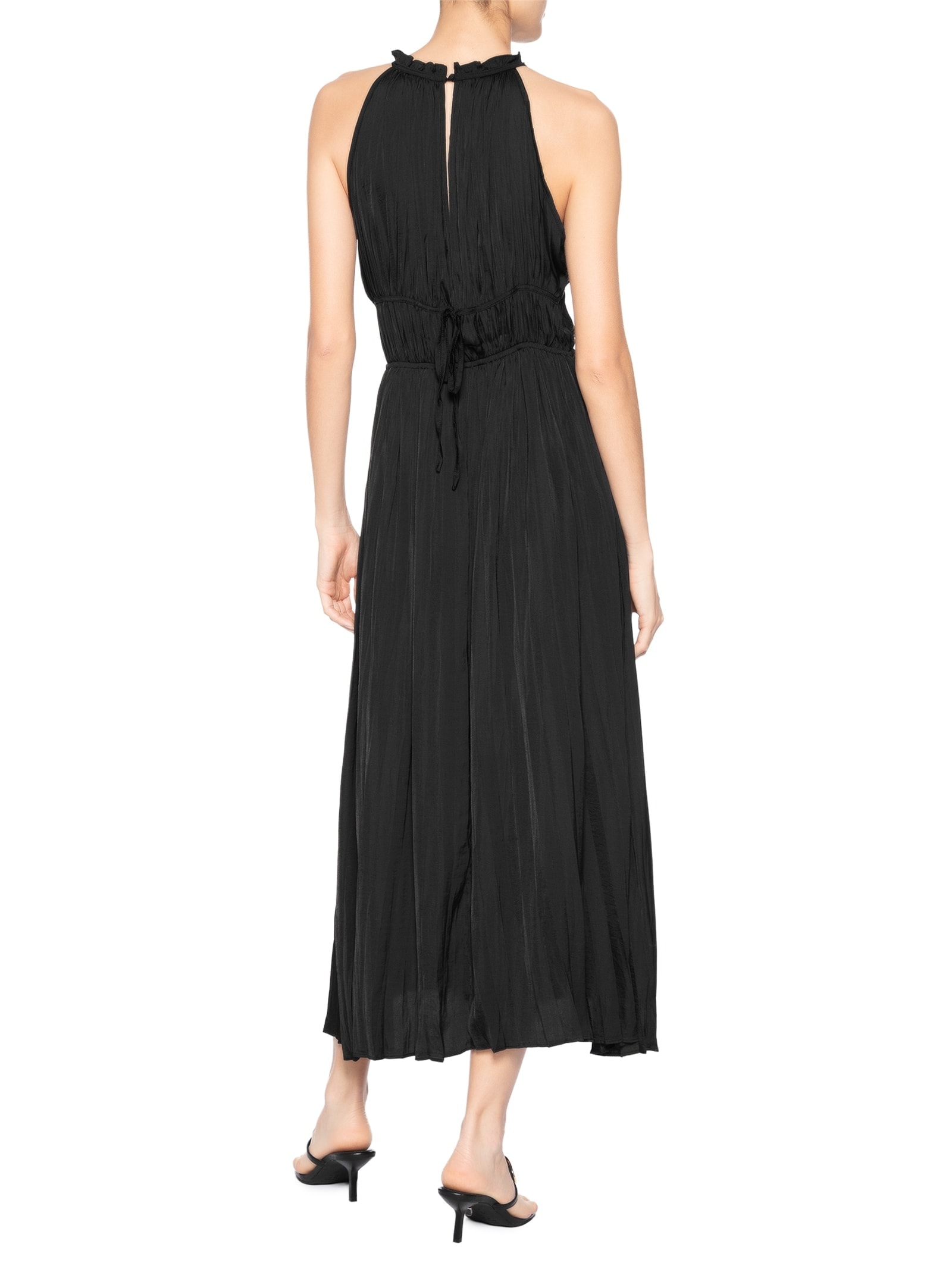 Vestido Longo Plissado Preto '2Essential