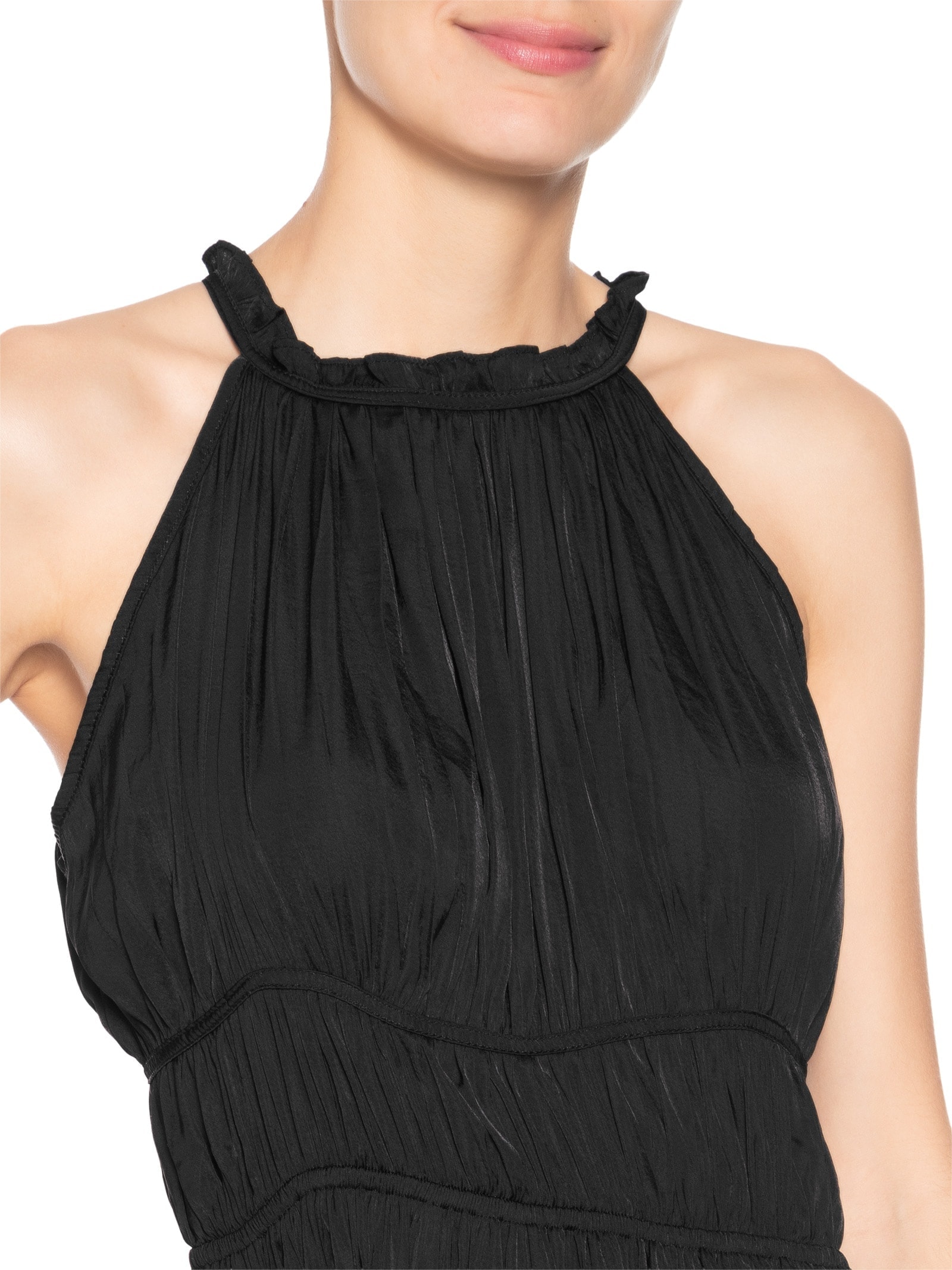 Vestido Longo Plissado Preto '2Essential