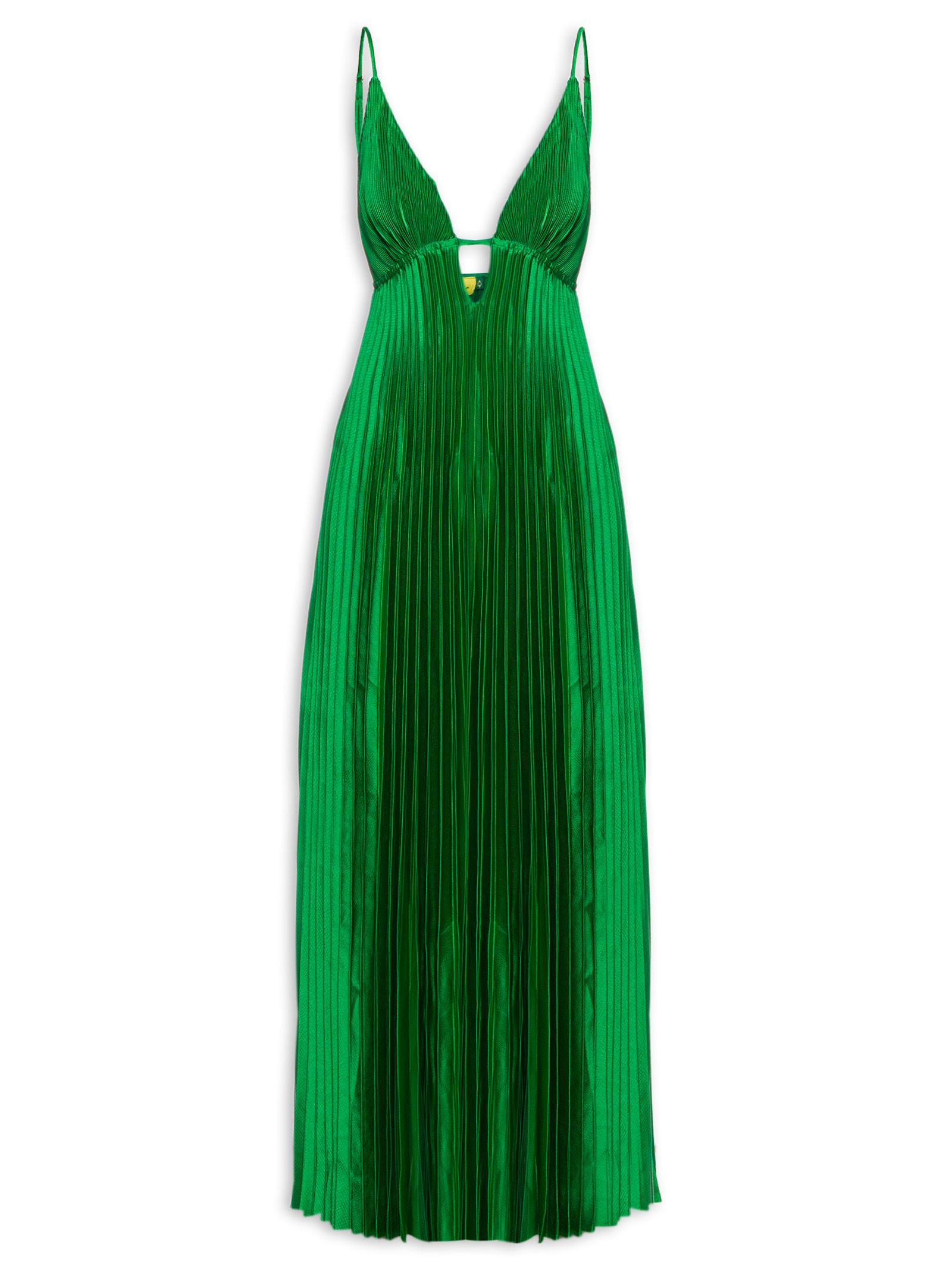 Vestido Longo Plissado Verde