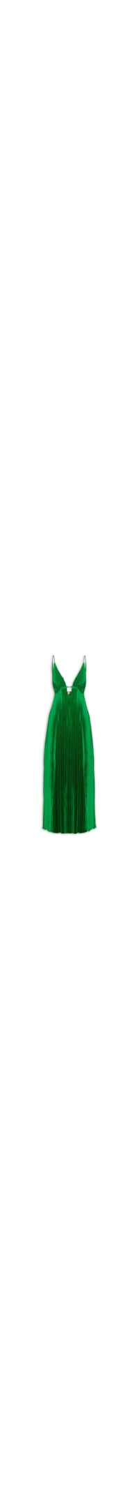 Vestido Longo Plissado - Verde