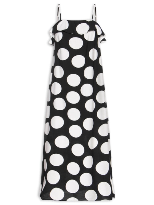 Vestido Longo Poá – Preto