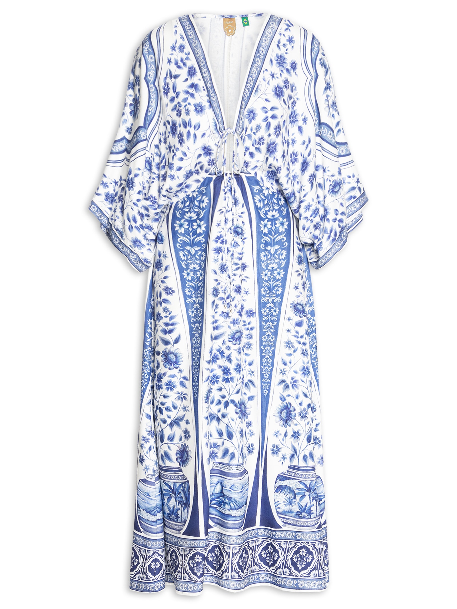 Vestido Longo Porcelana Branco Farm