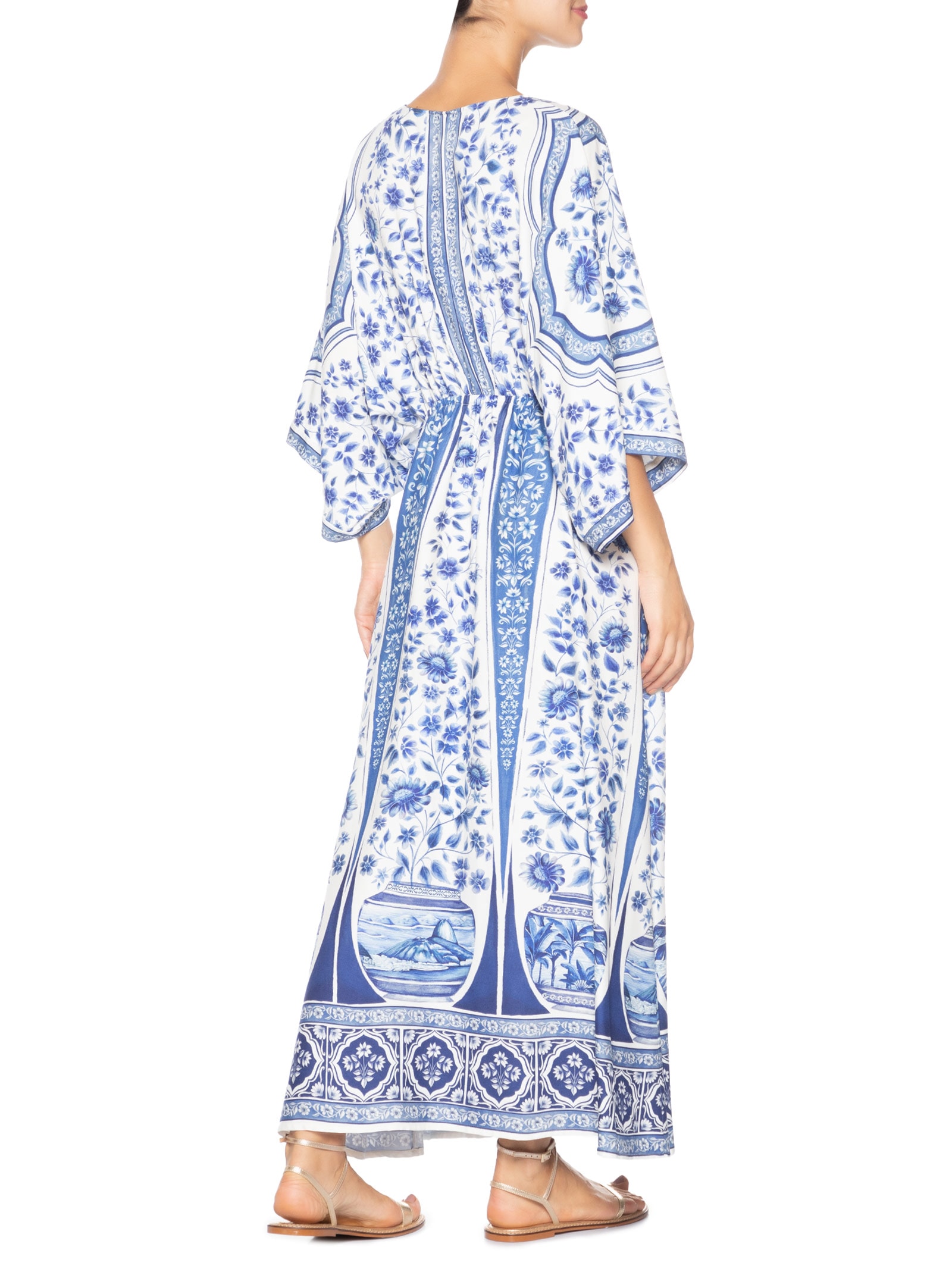 Vestido Longo Porcelana Branco Farm