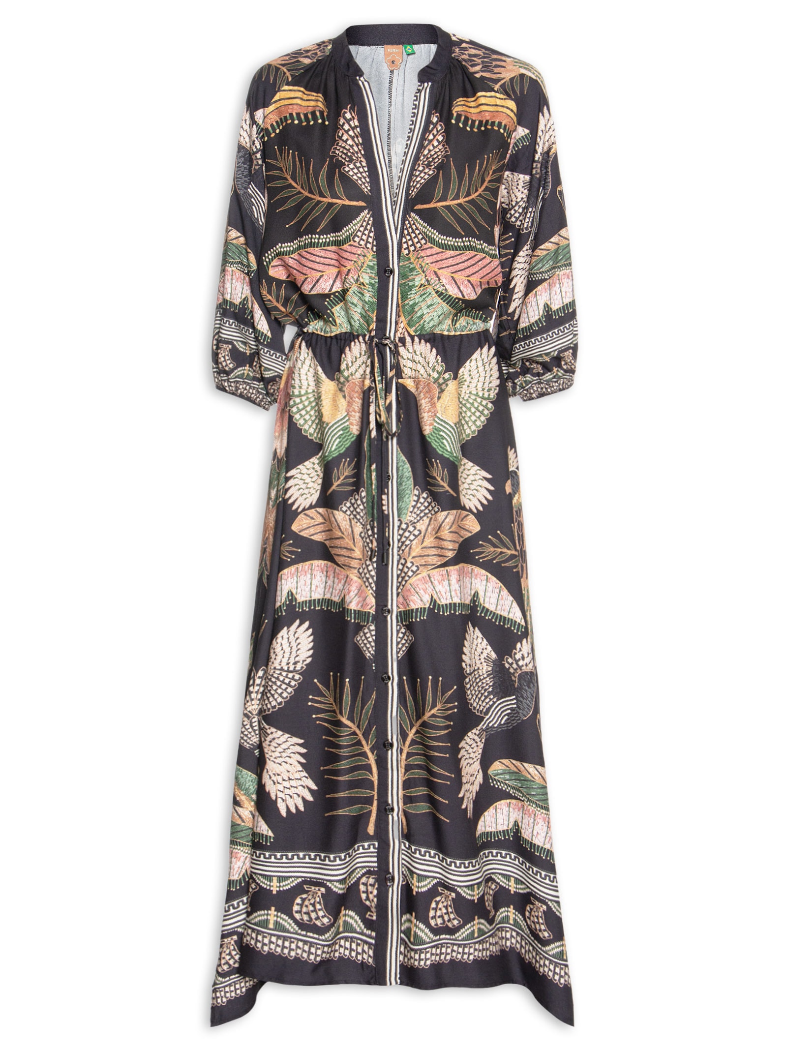 Vestido Longo Recanto Dos Pássaros Preto Farm