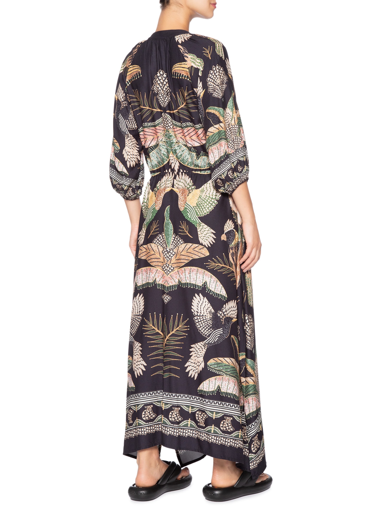 Vestido Longo Recanto Dos Pássaros Preto Farm