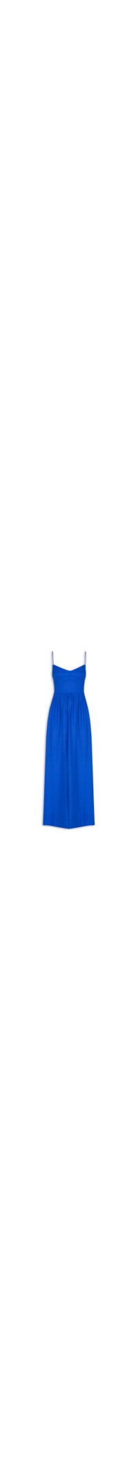 Vestido Longo Recortes Busto - Azul