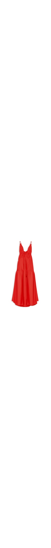 Vestido Longo Recortes - Vermelho