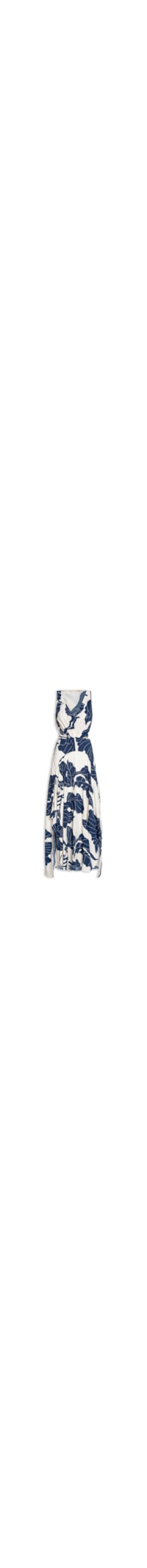 Vestido Longo Regata Estampa Blue Leaves - Azul