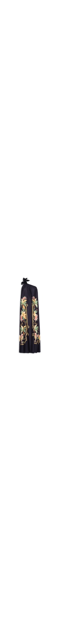 Vestido Longo Riqueza Tropical - Preto