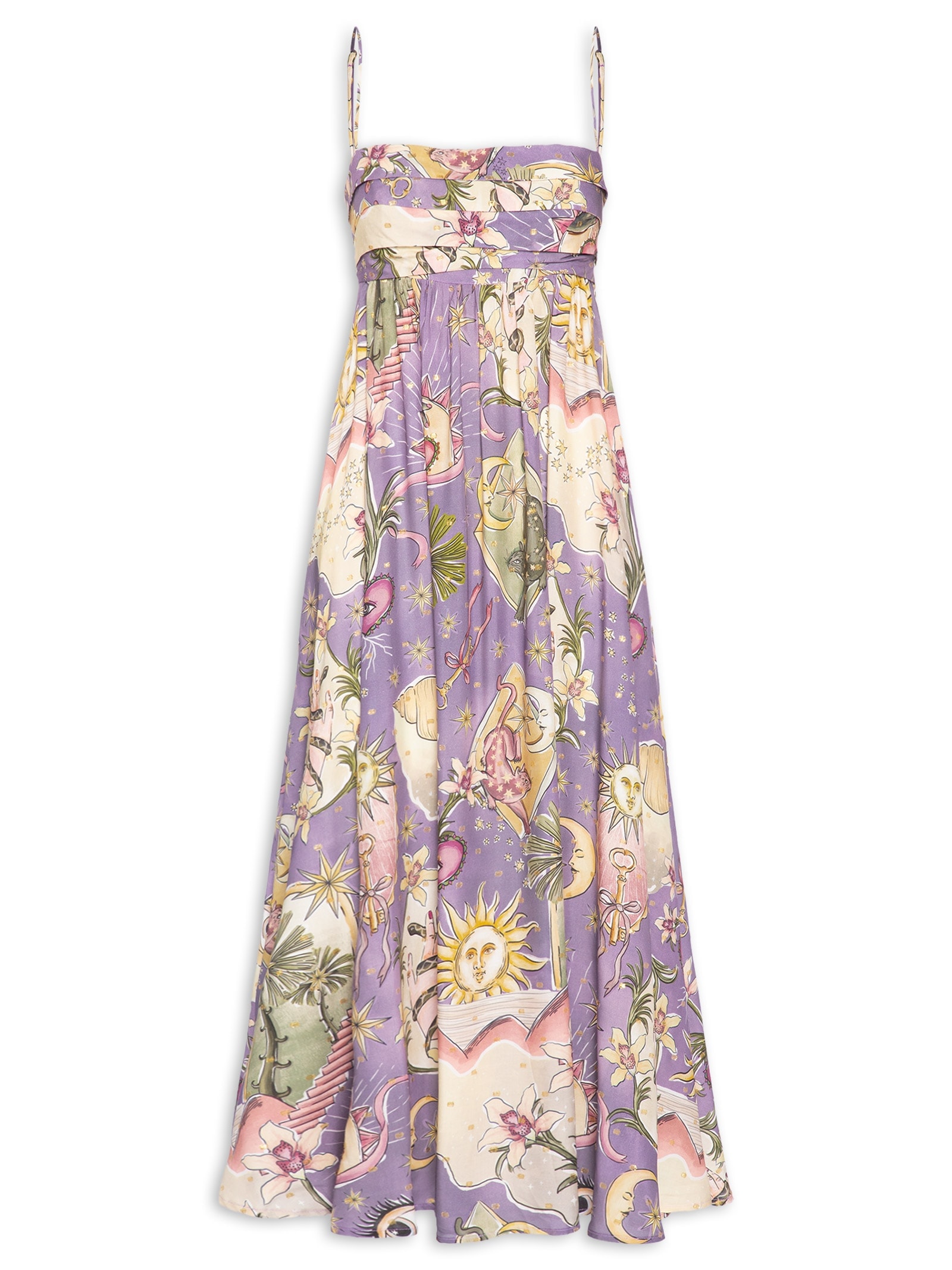 Vestido Longo Selva Mística Roxo Farm
