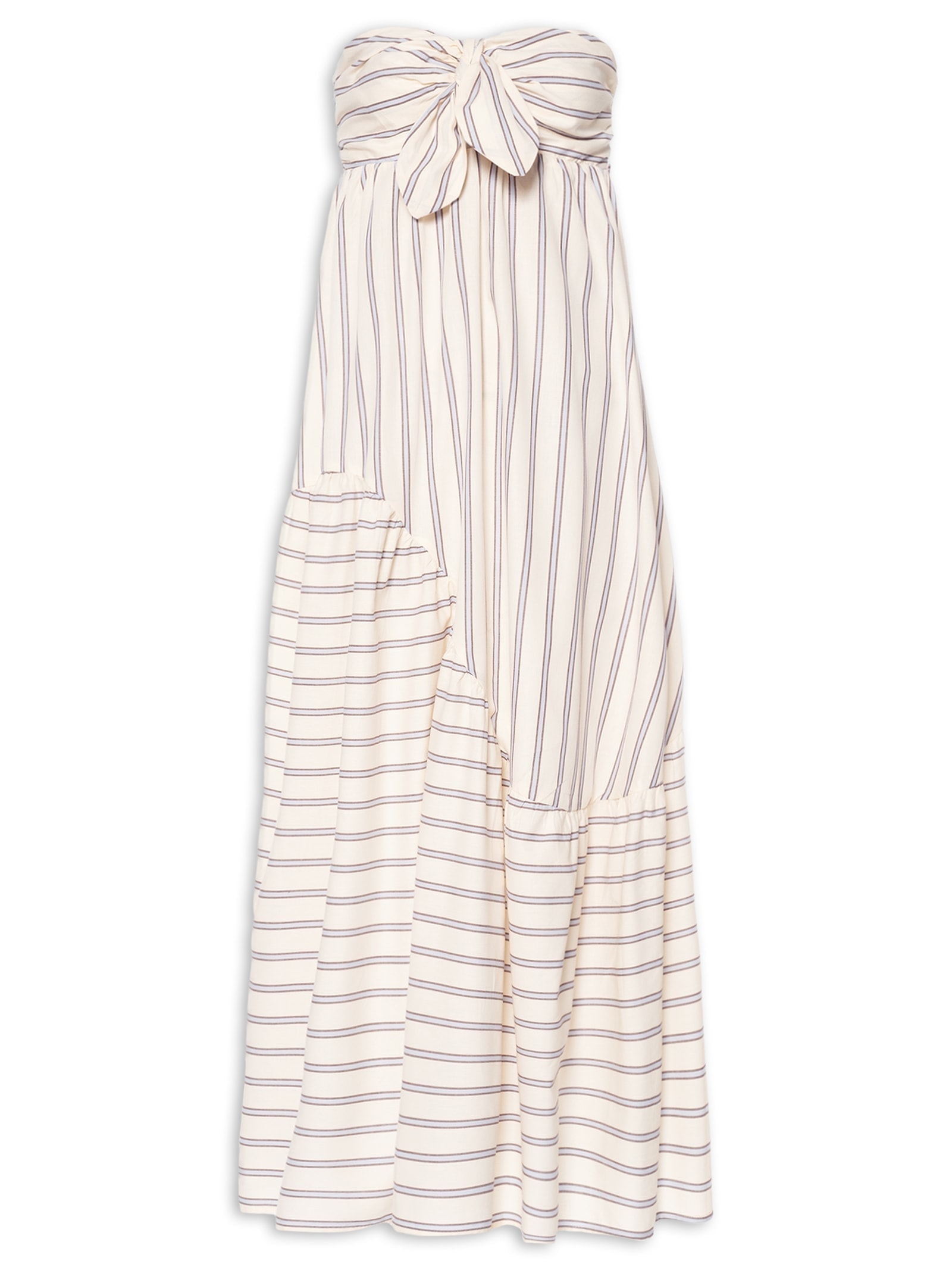 Vestido Longo Sem Alça Listra Alexia Off-White Farm