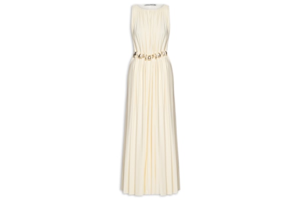 Vestido Longo Sem Manga - Bege