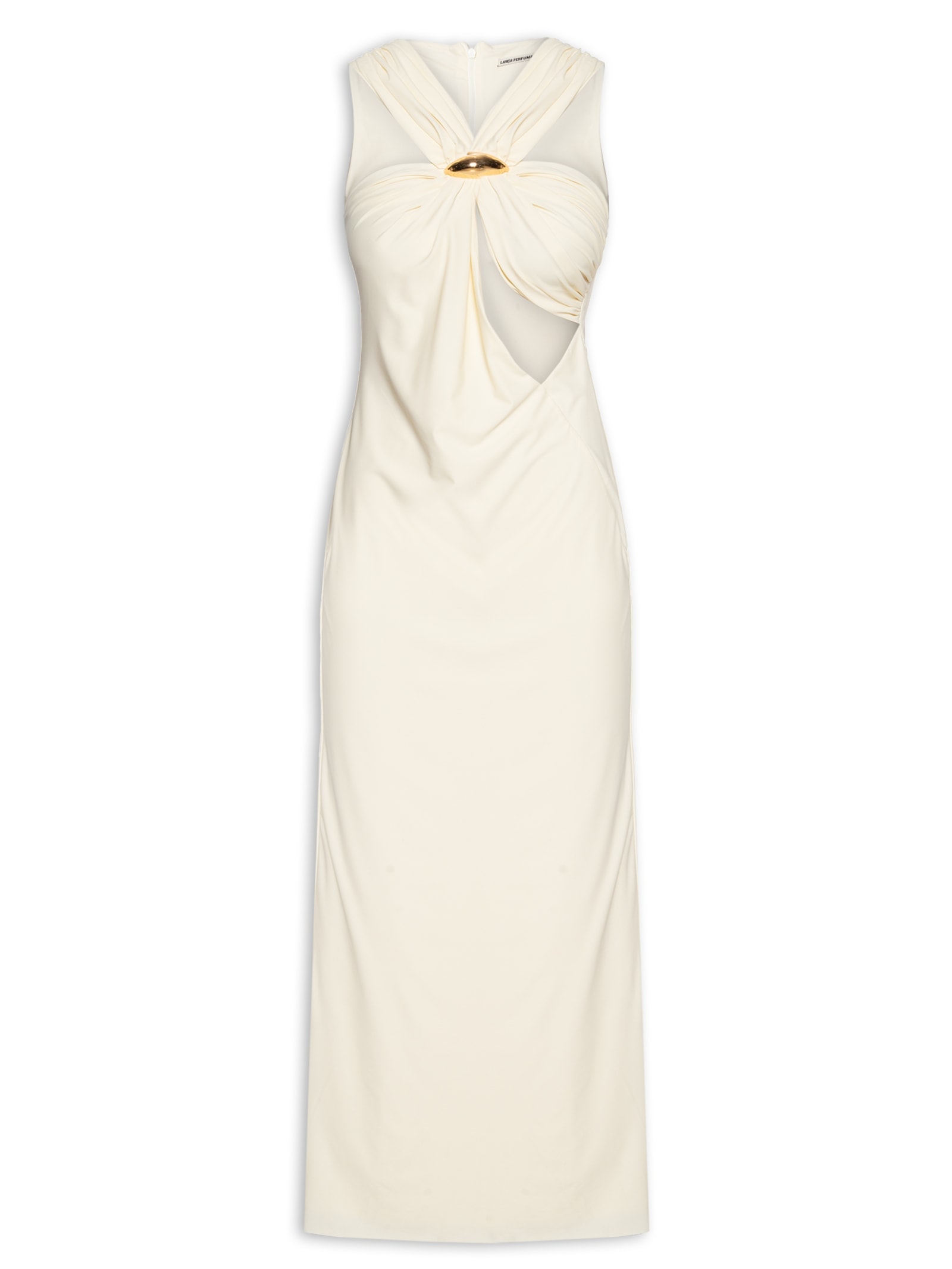 Vestido Longo Sem Mangas Branco Lança Perfume