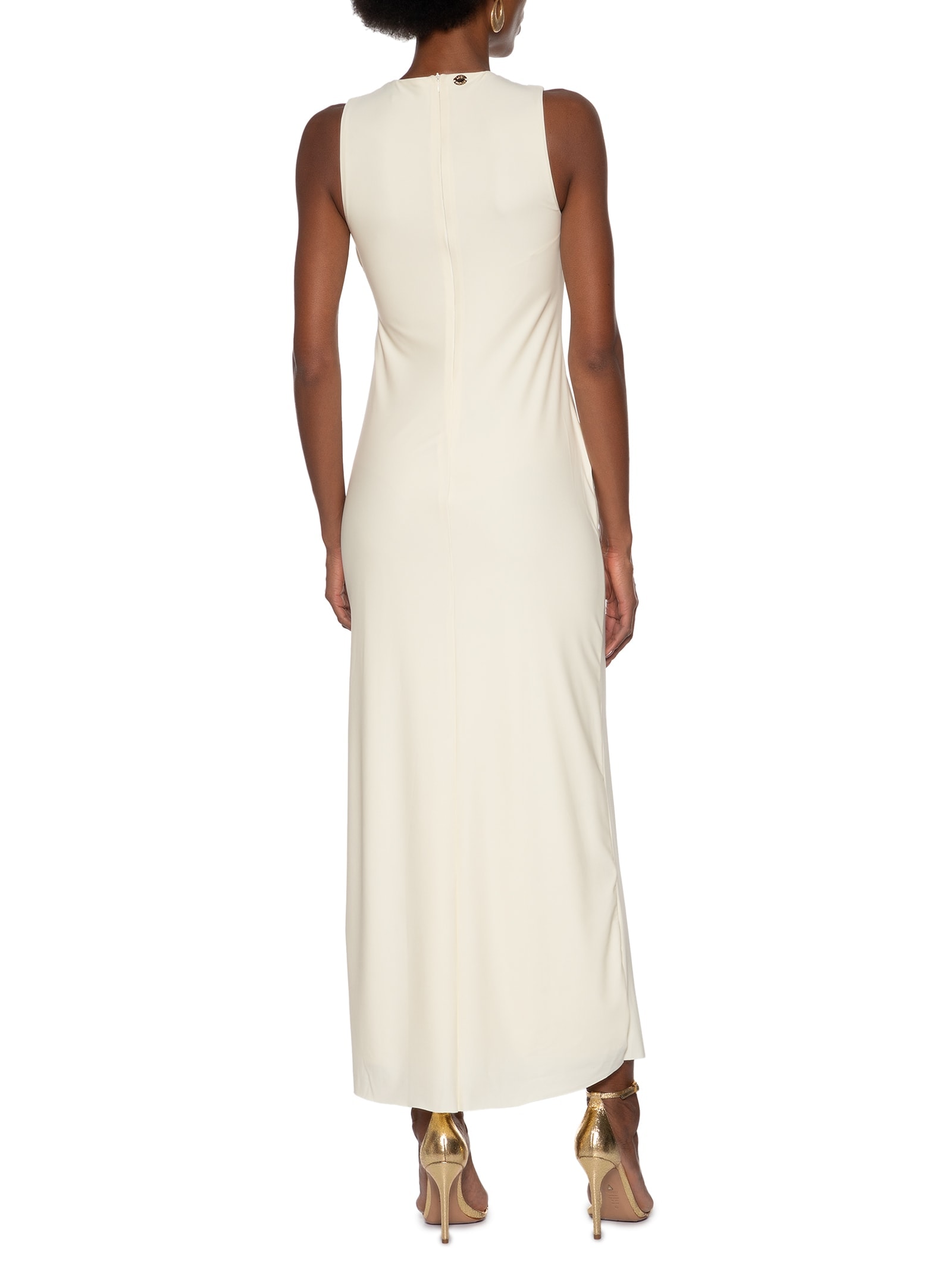 Vestido Longo Sem Mangas Branco Lança Perfume