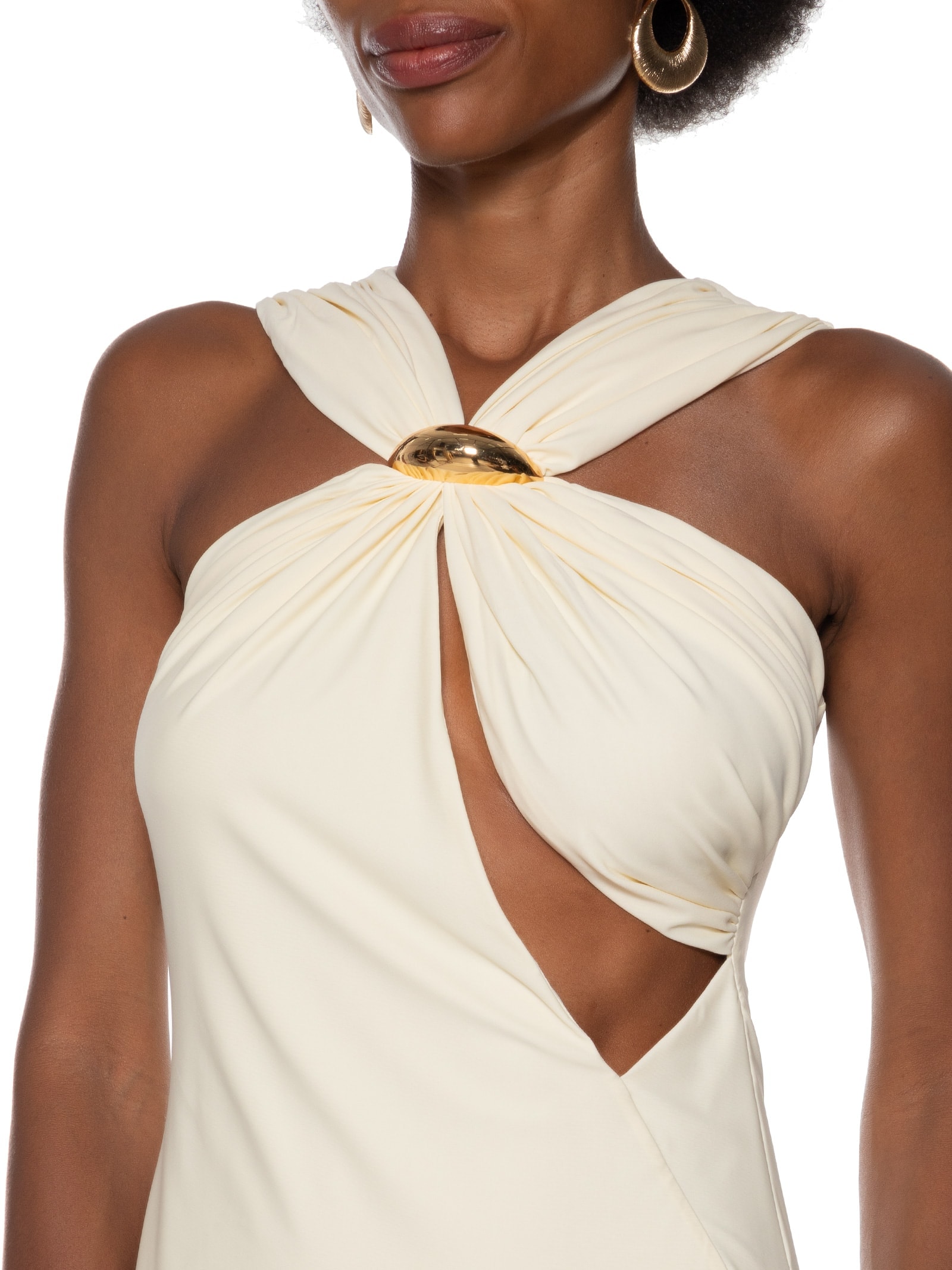 Vestido Longo Sem Mangas Branco Lança Perfume