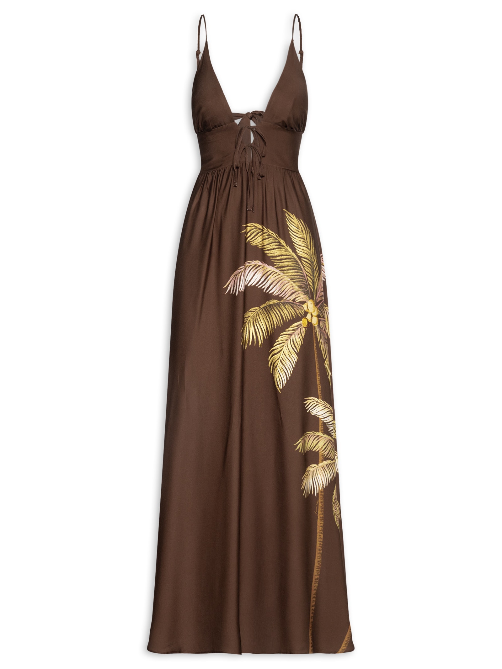 Vestido Longo Sol de Coqueiro – Marrom Farm