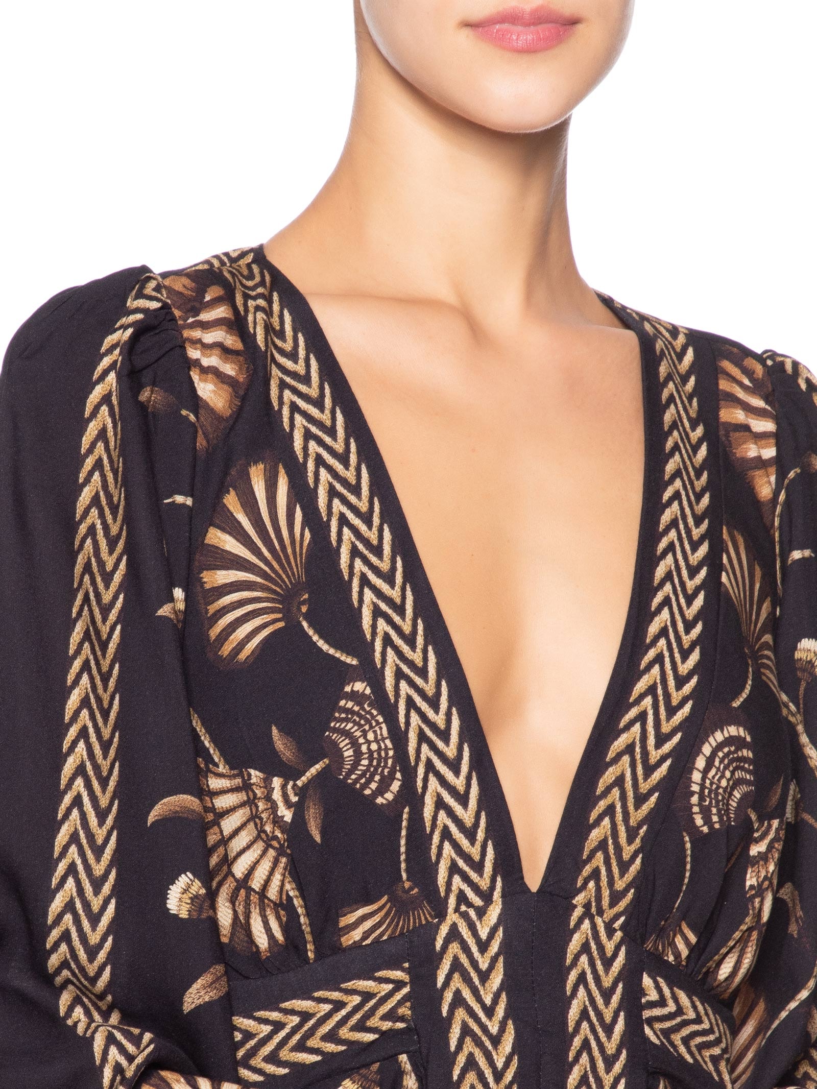 Vestido Longo Sonho De Concha Preto Farm