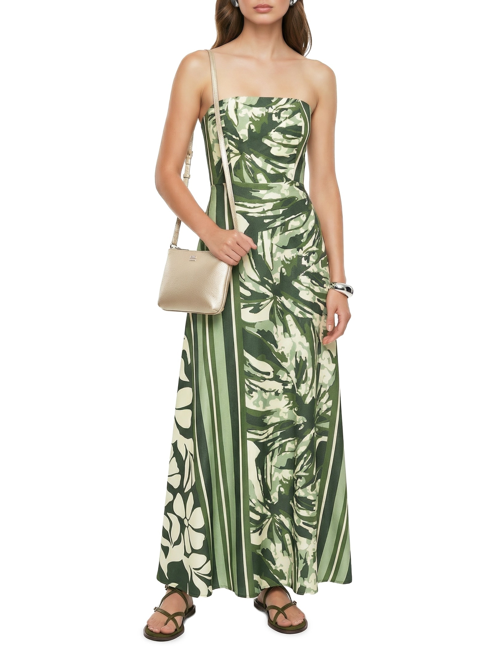 Vestido Longo Tomara Que Caia Godê Verde Cacay