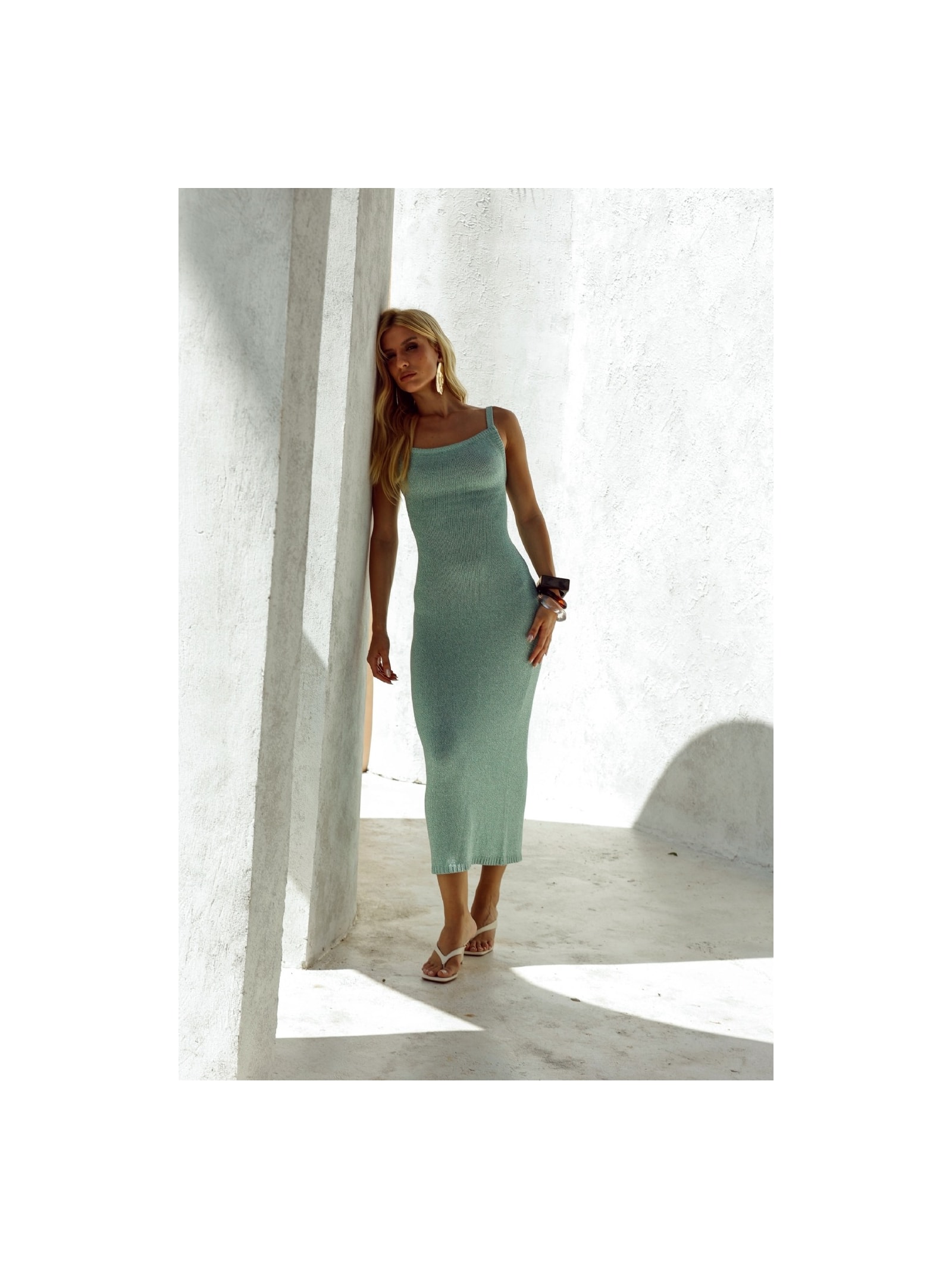 Vestido Longo Trico Thalassa Verde Ginger